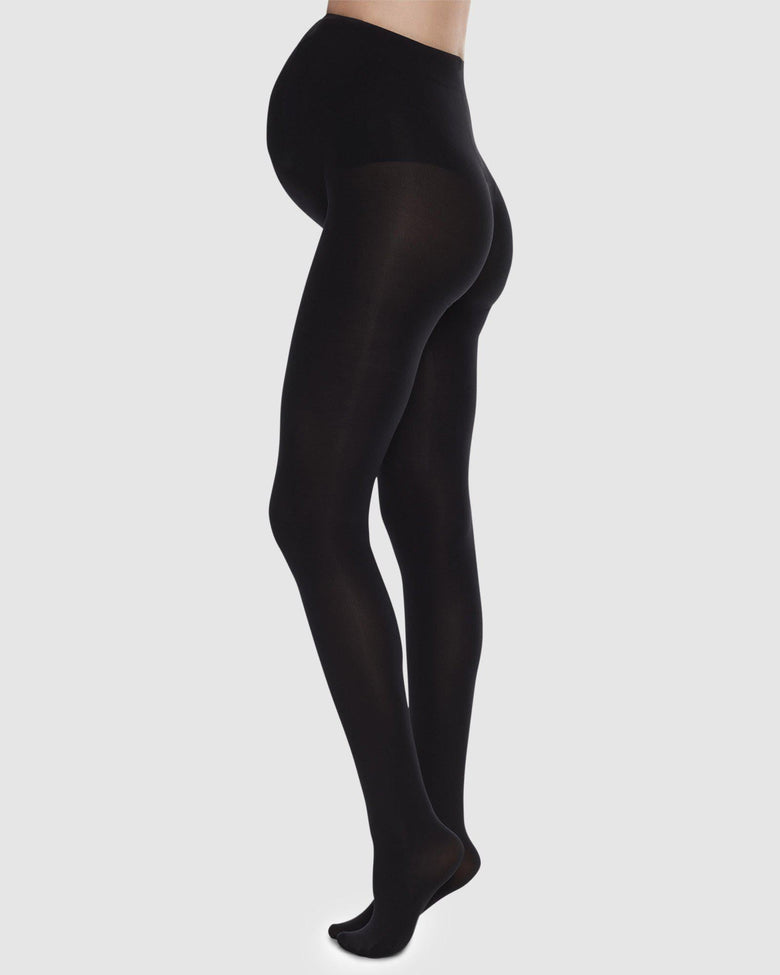 The Matilda Premium Maternity Tights in Black by Swedish Stockings