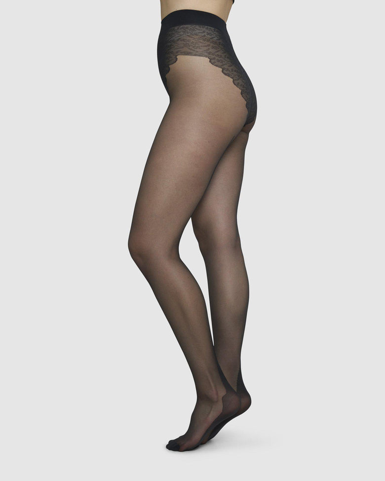 Swedish Stockings Stefanie Seam Tights in Black