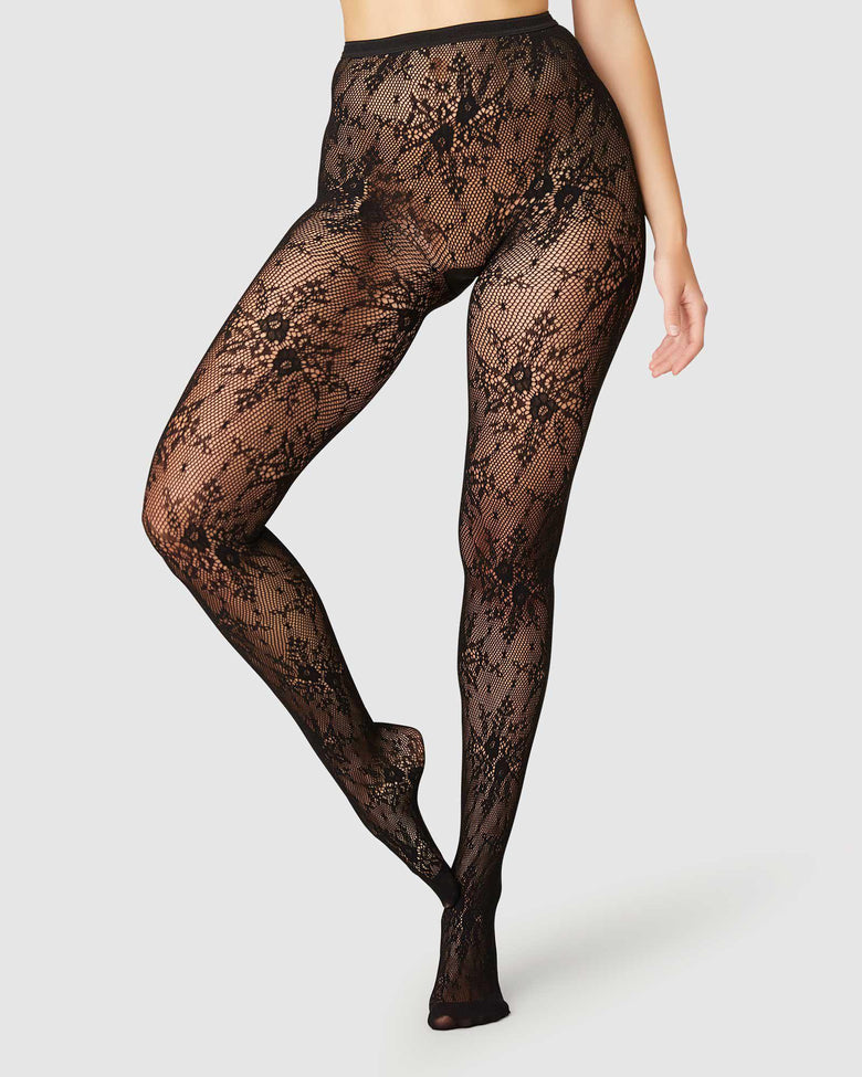 Swedish Stockings Rosa Lace Tights in Black