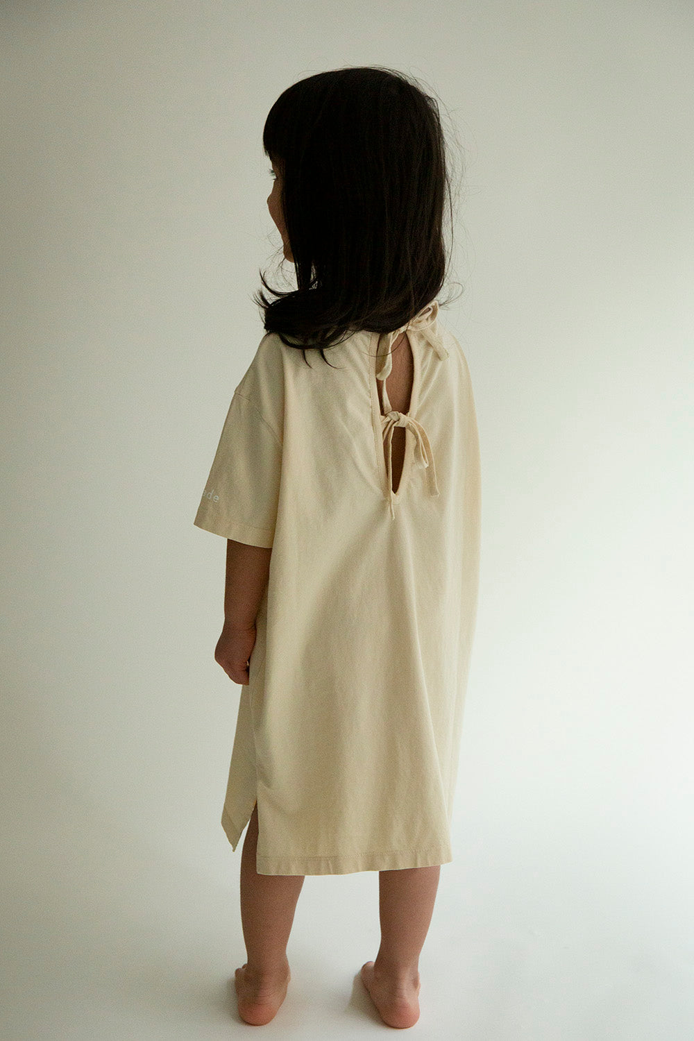 Façade Soleil Tee Dress with Ribbons in Butter