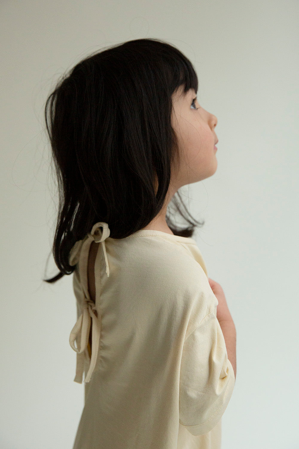 Façade Soleil Tee Dress with Ribbons in Butter