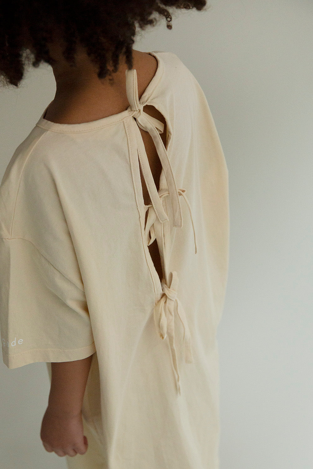 Façade Soleil Tee Dress with Ribbons in Butter