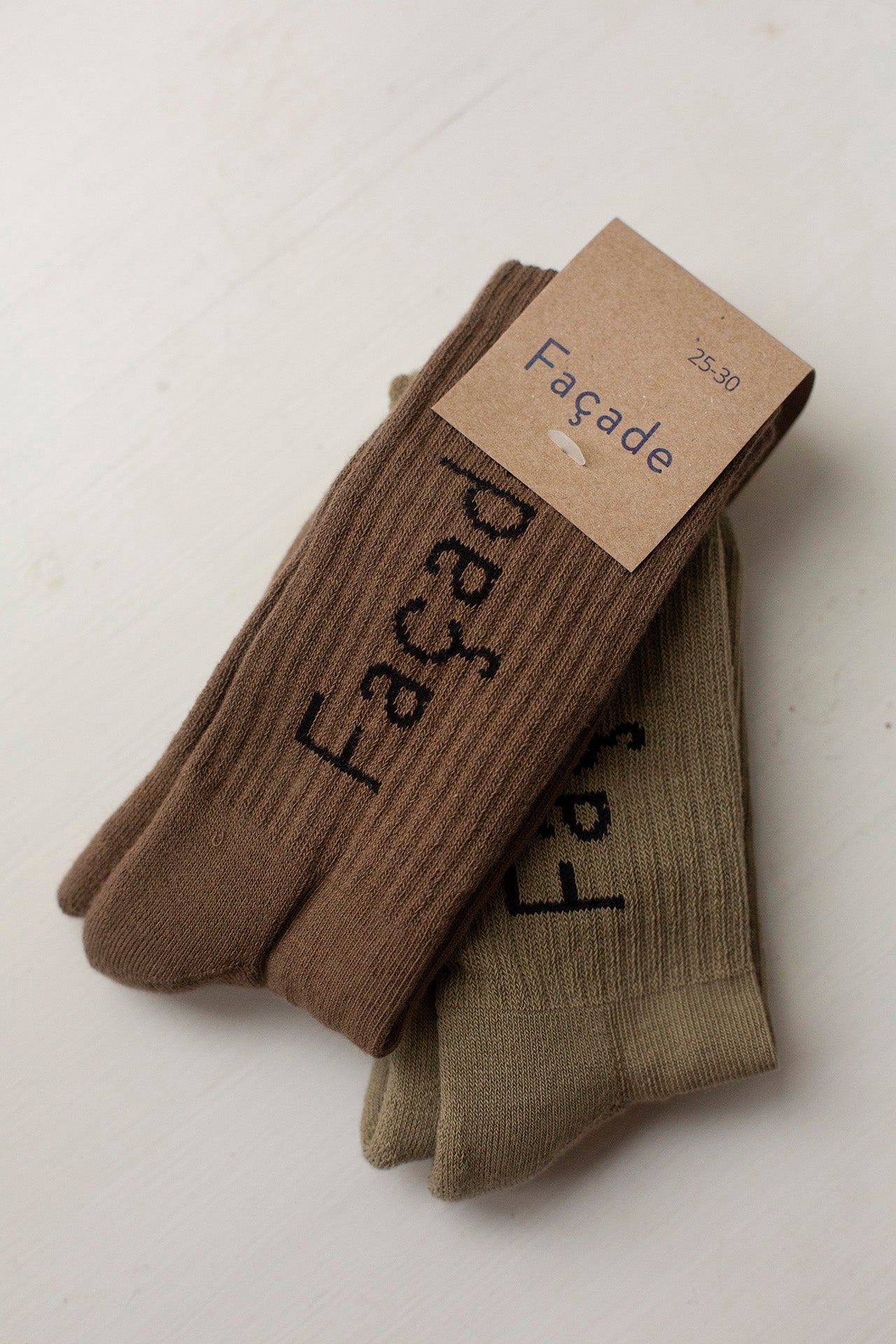 Façade Ribbed Cotton Tube Socks 2 pack