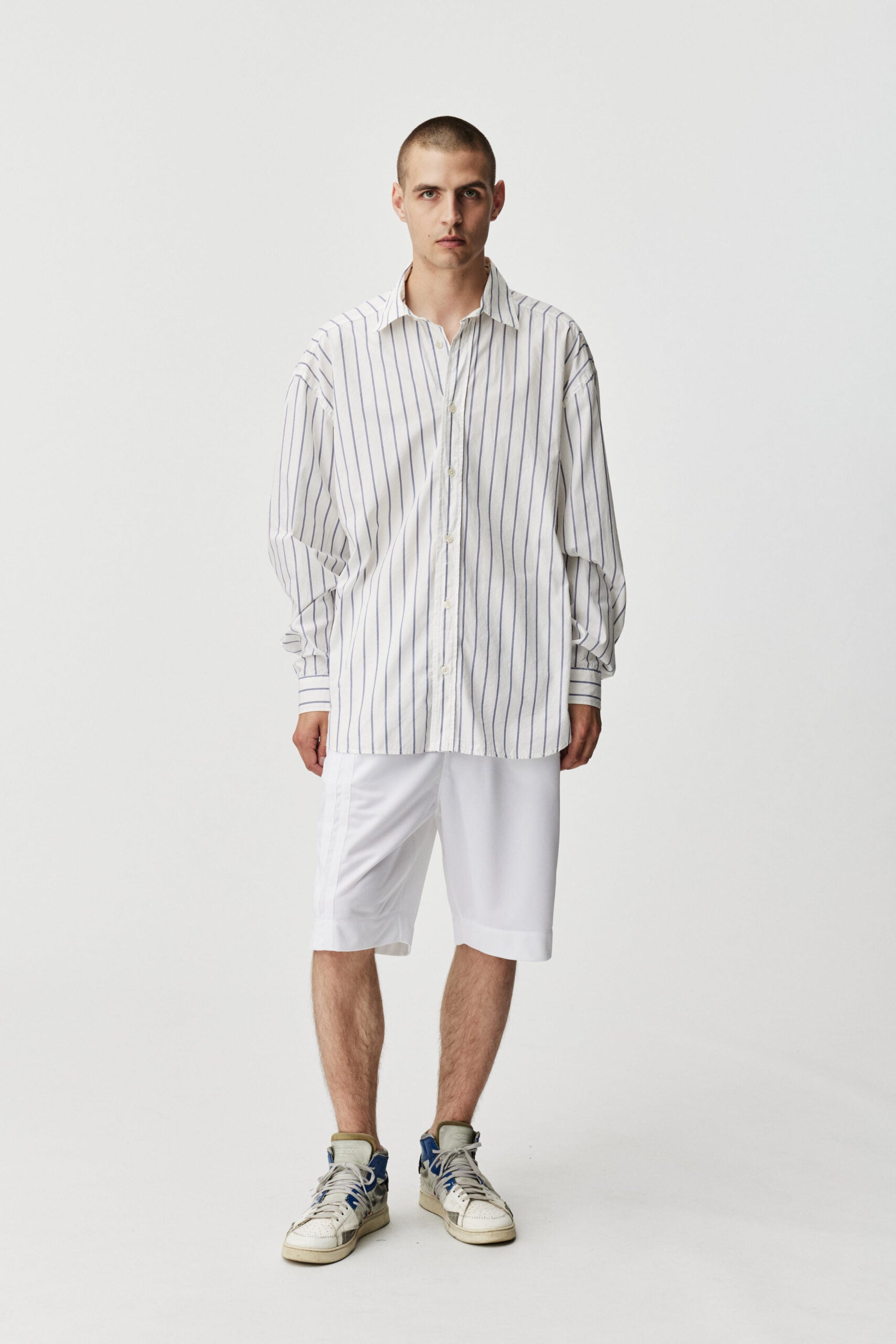 The Mo Shirt in Blue Stripe by ADNYM