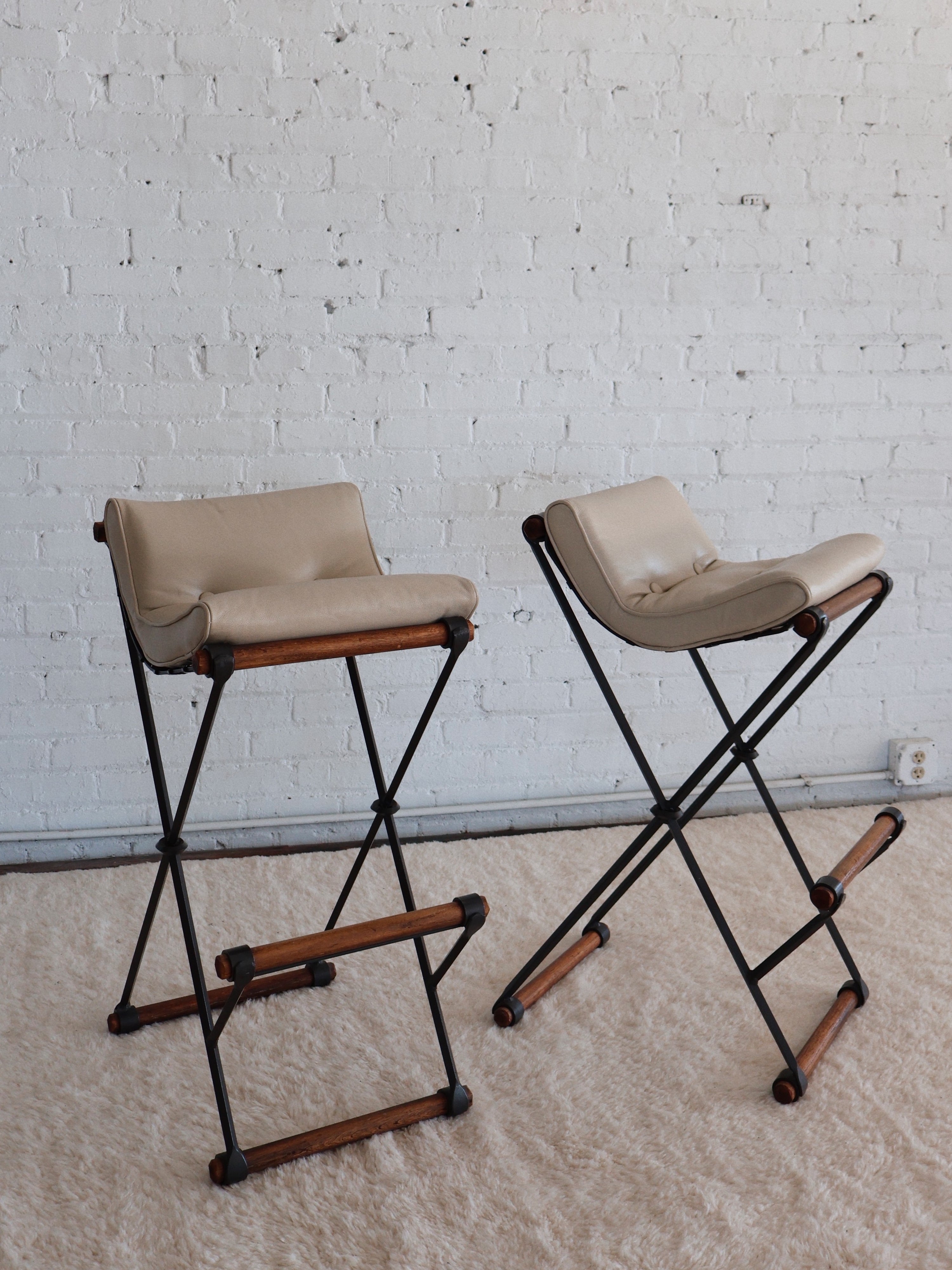The Vintage Cleo Baldon Iron & Wood Barstools