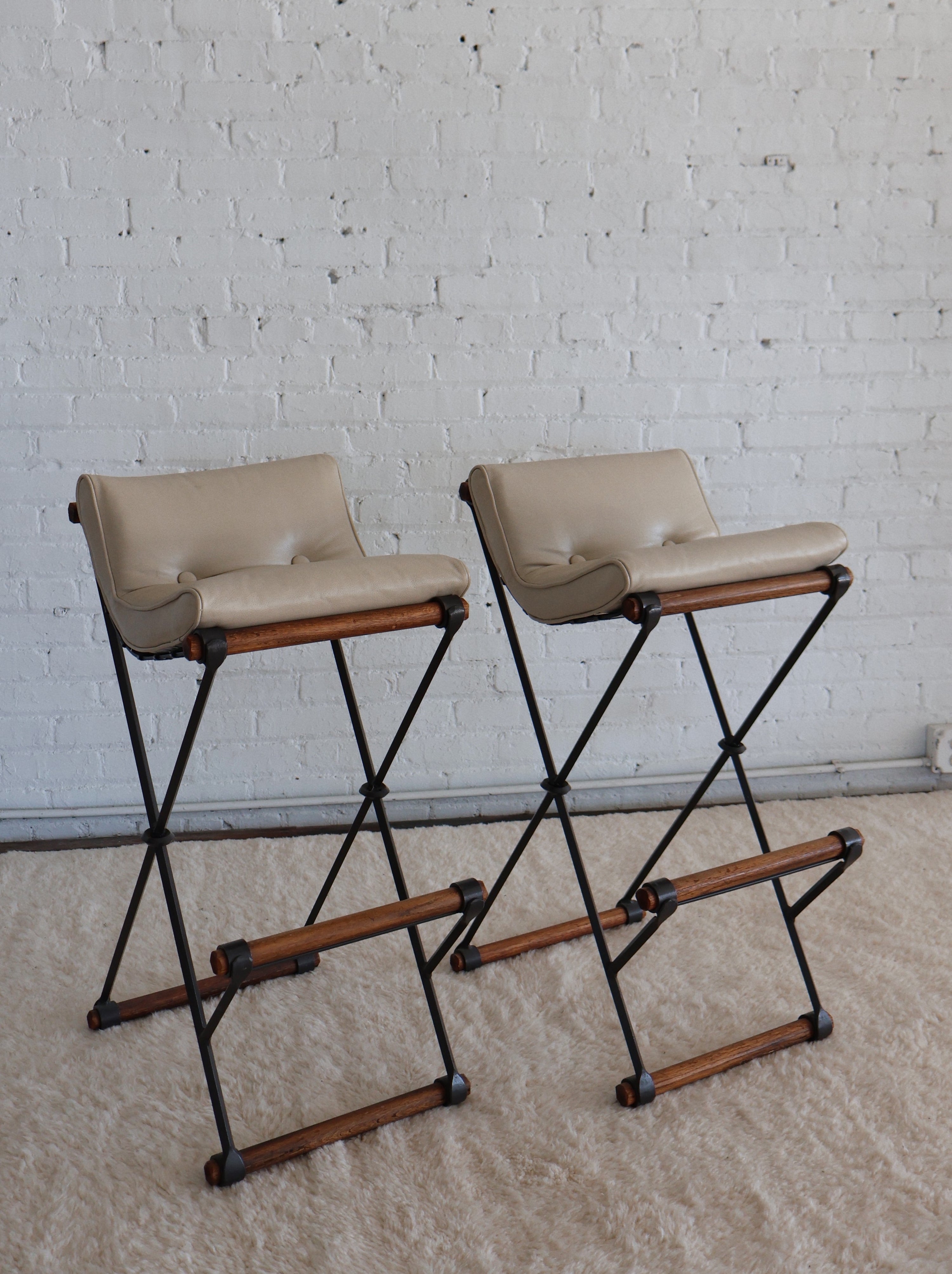 The Vintage Cleo Baldon Iron & Wood Barstools