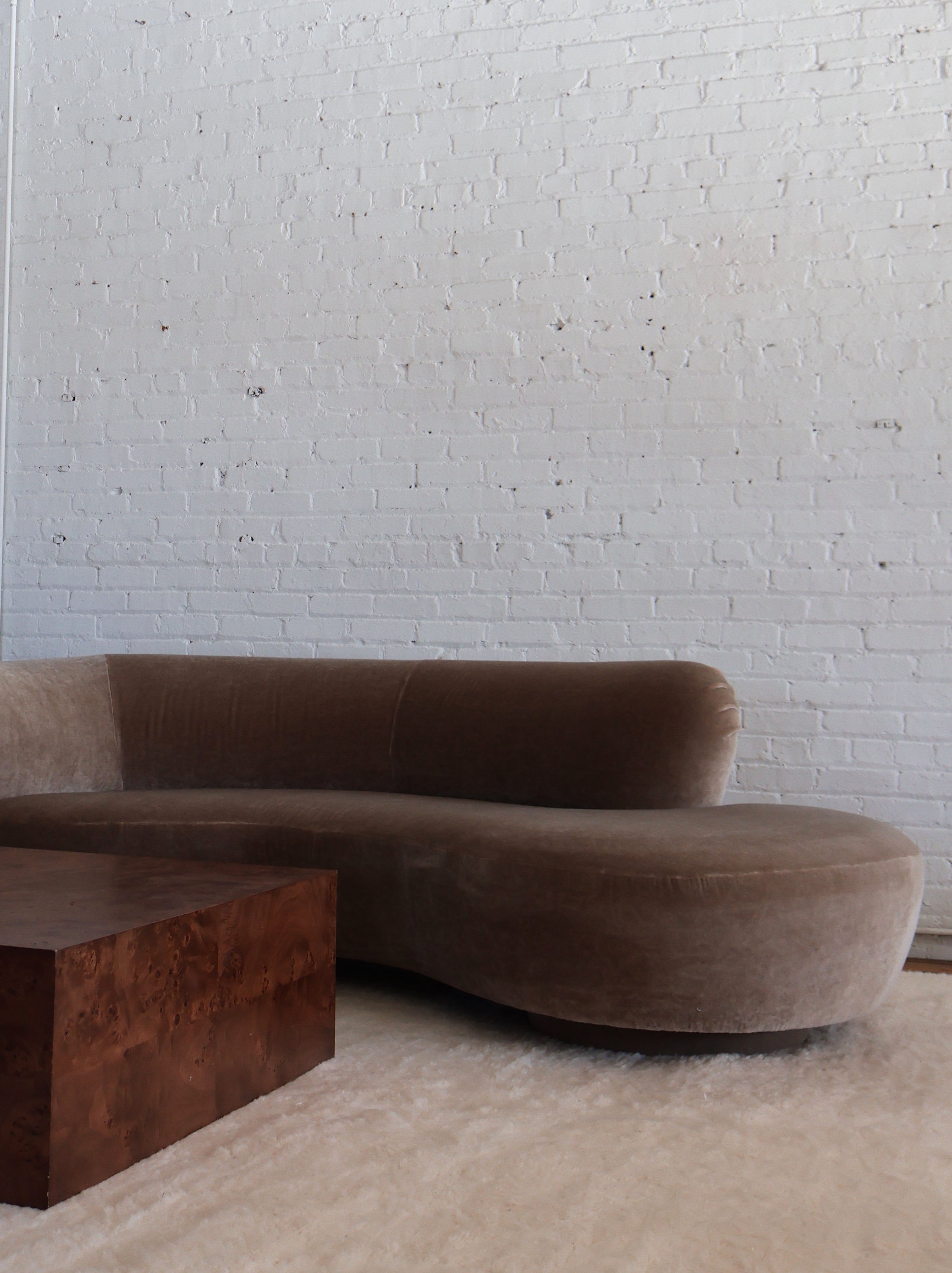 Vintage Italian Mohair Kagan Style Sofa