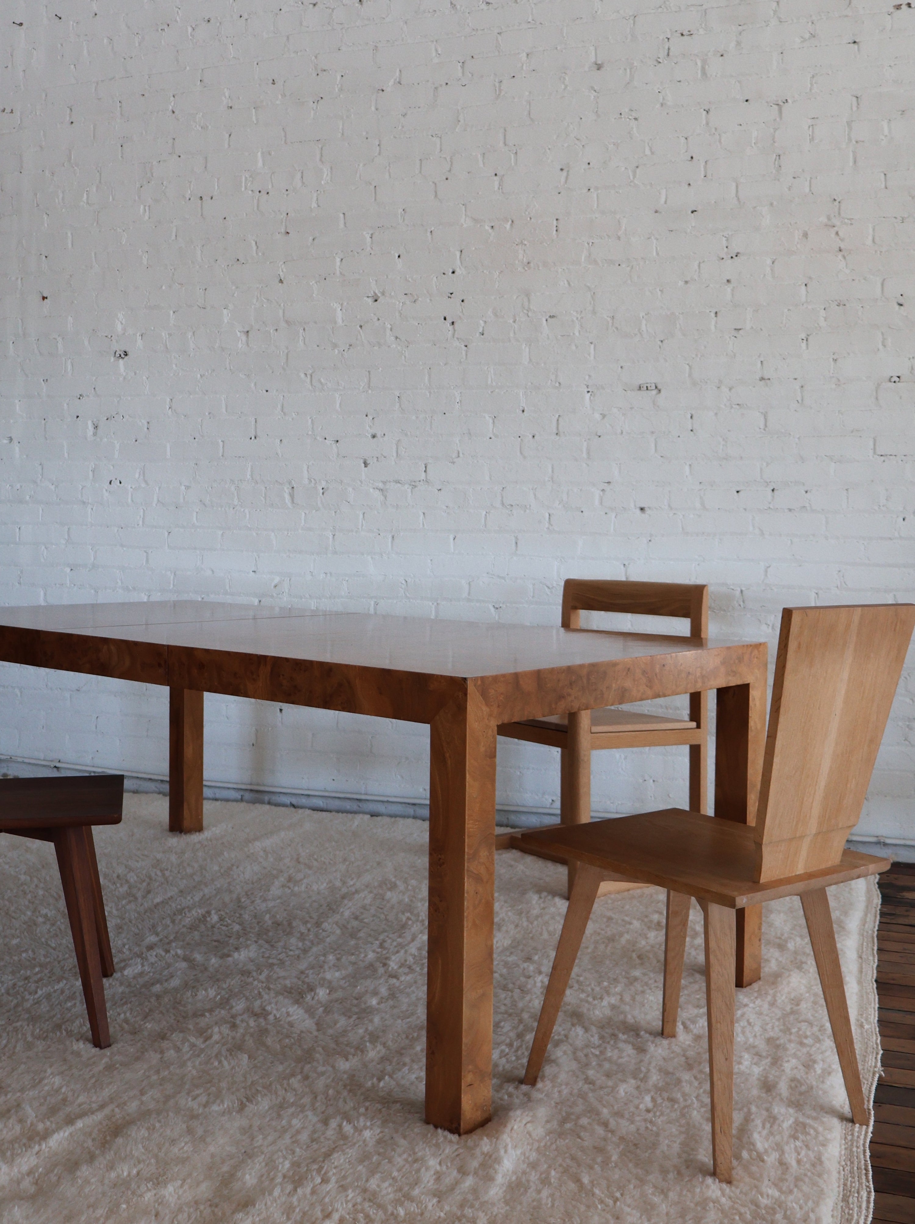 Vintage Milo Baughman Burlwood Dining Table