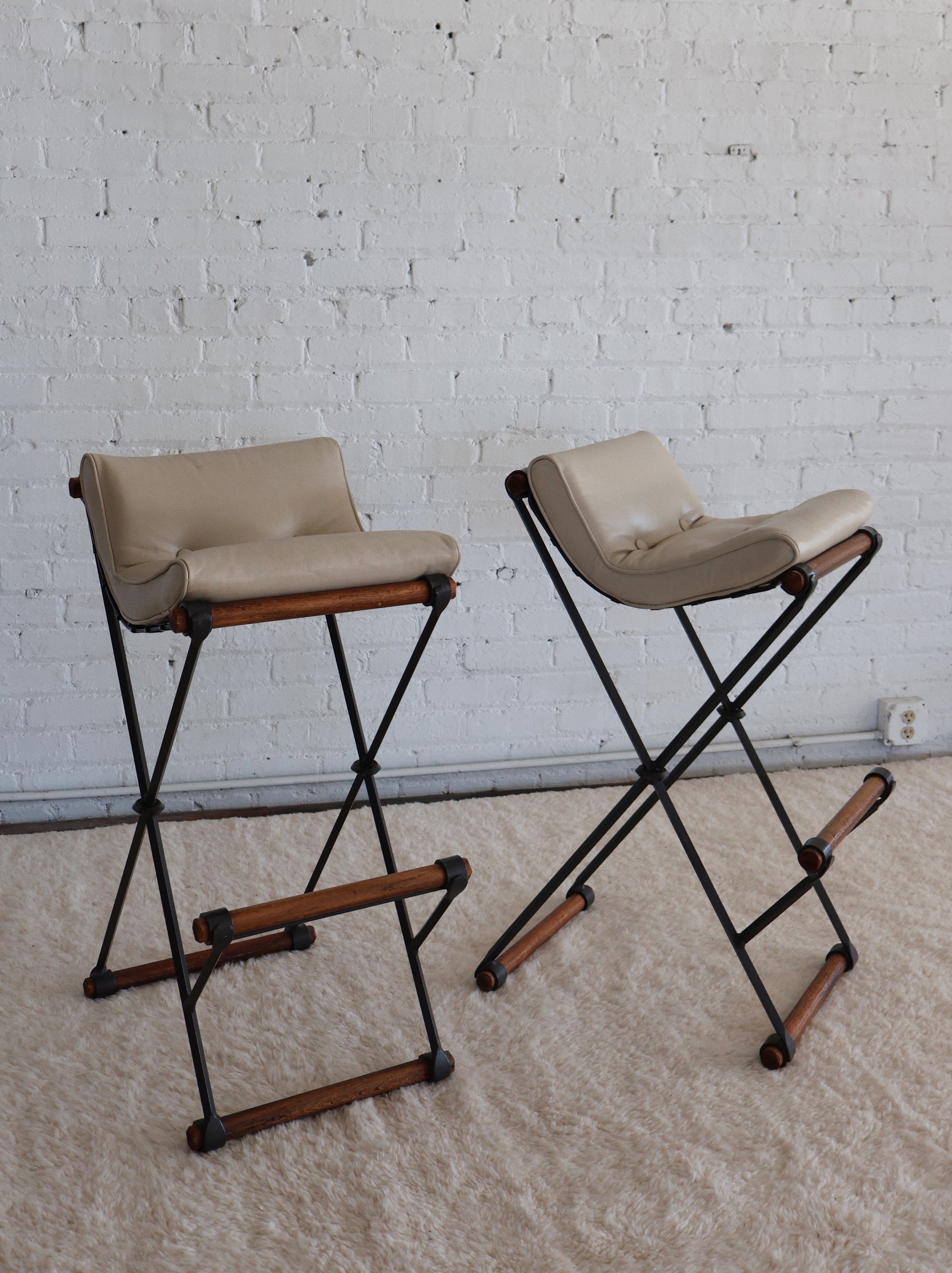 The Vintage Cleo Baldon Iron & Wood Barstools