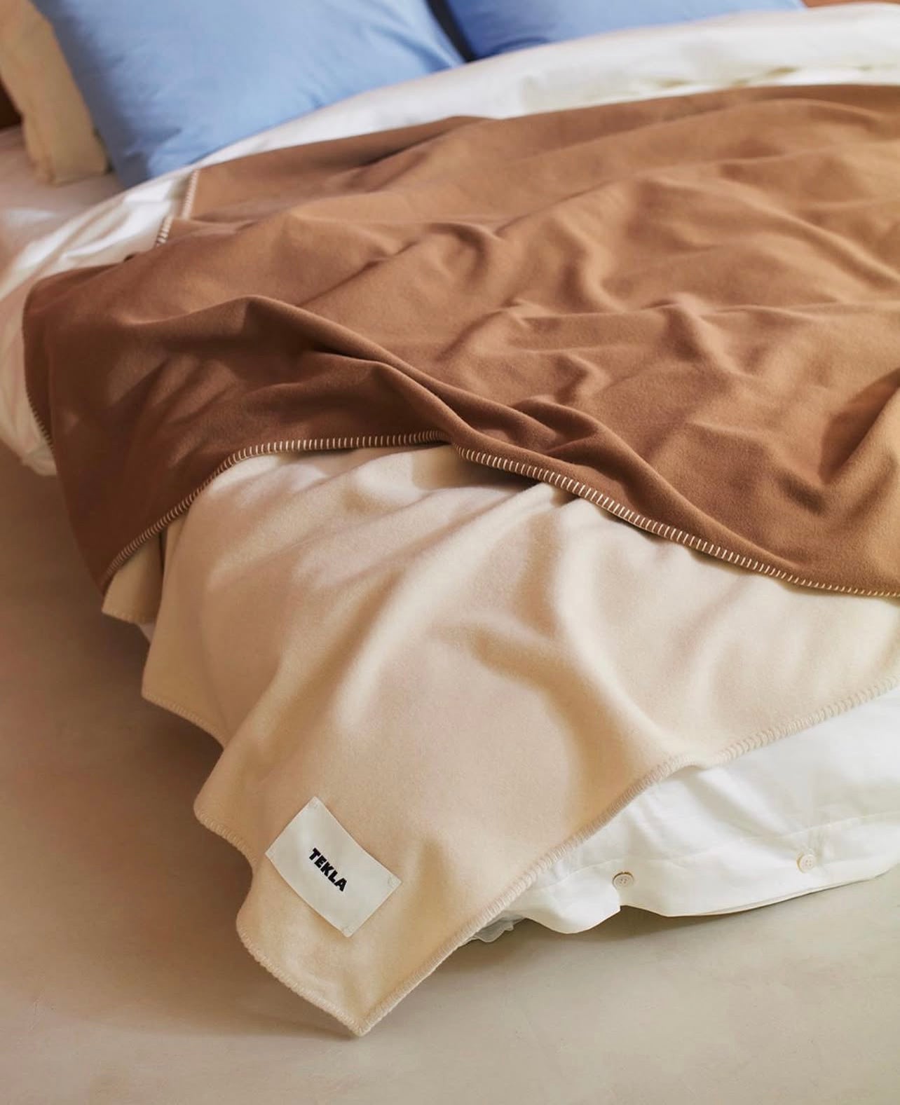 The Lambswool Blanket in Oak by Tekla – Blackbird Collection