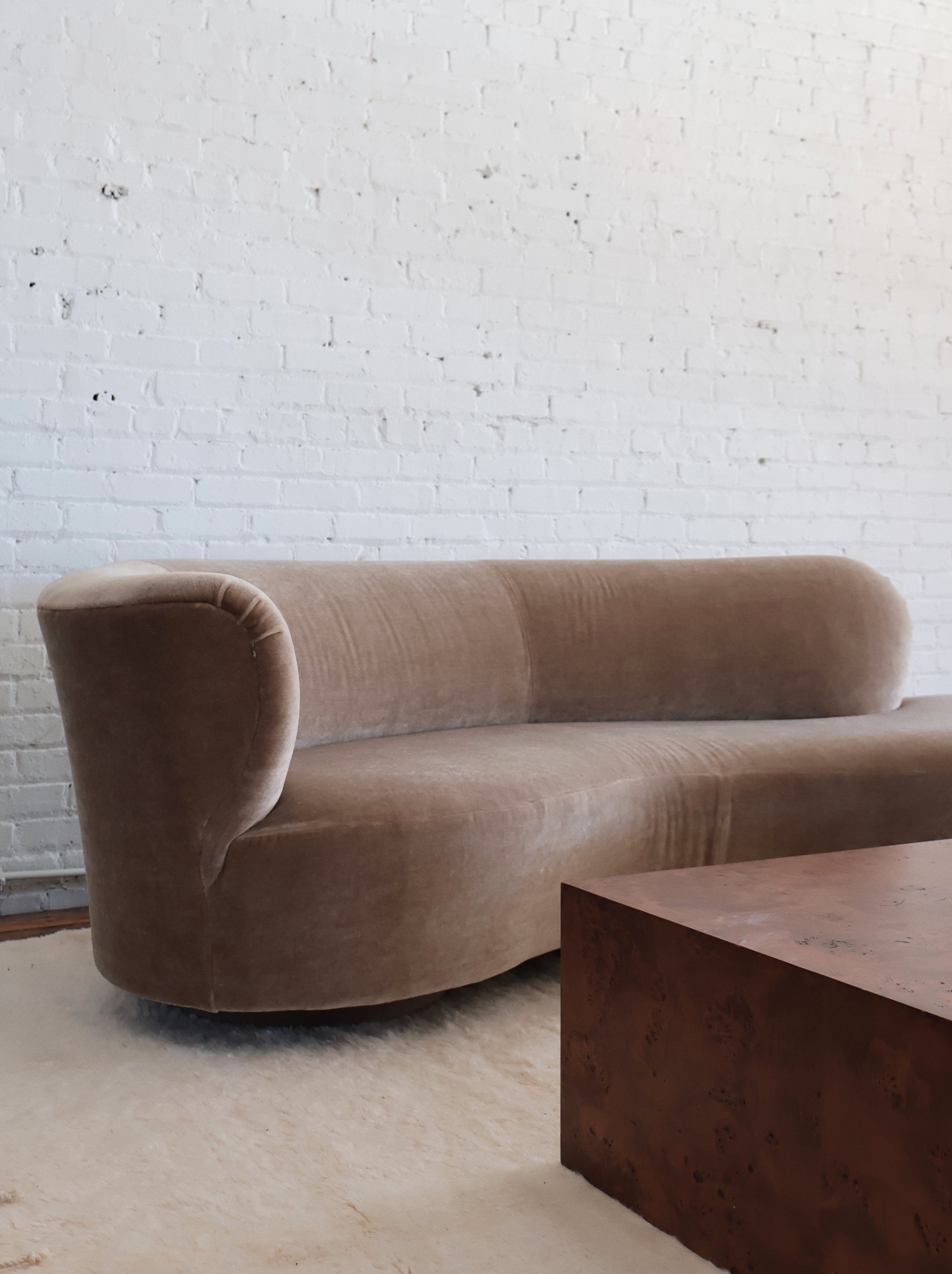 Vintage Italian Mohair Kagan Style Sofa