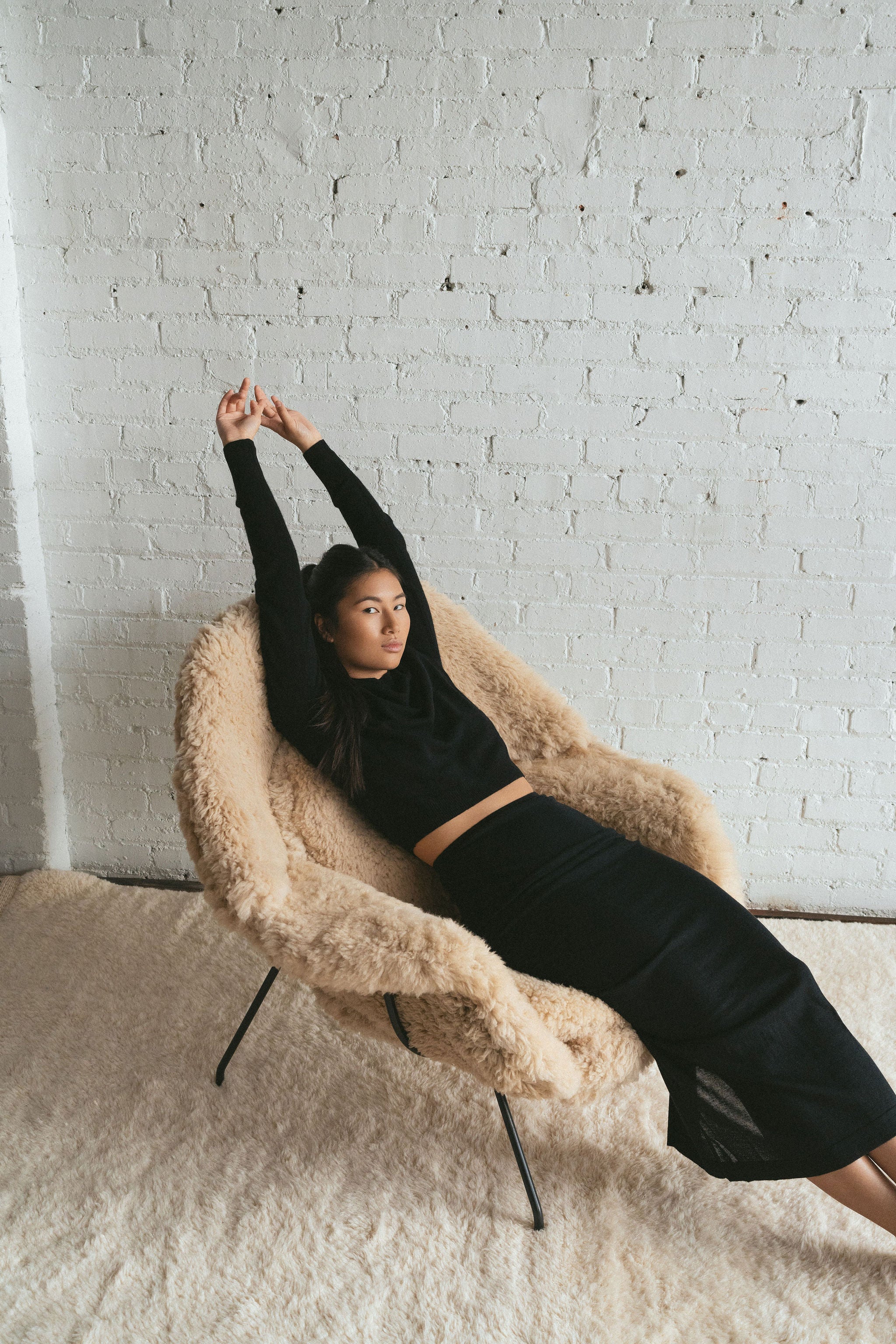 The Emma Cashmere Skirt in Black by Éterne