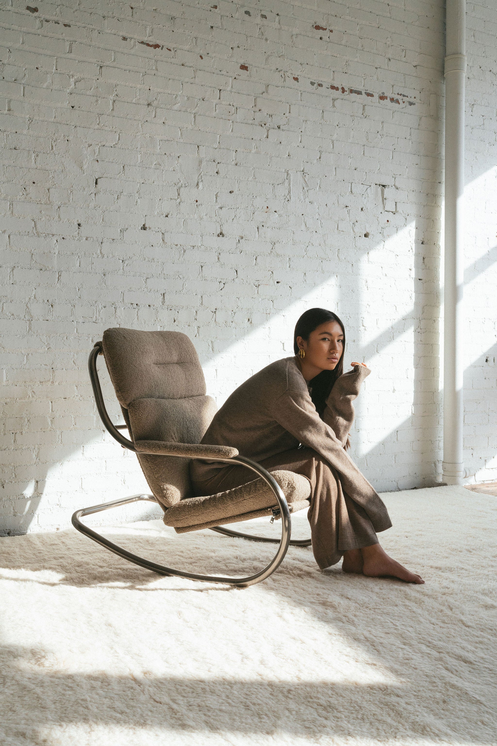 The Emma Cashmere Skirt in Millet by Éterne