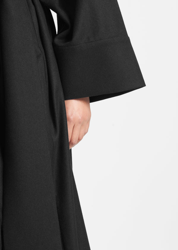 Asceno Athens Robe in Black Cashmere Wool