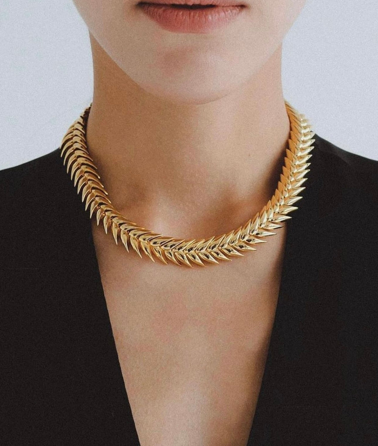 Bevza Spikelet Necklace in Gold