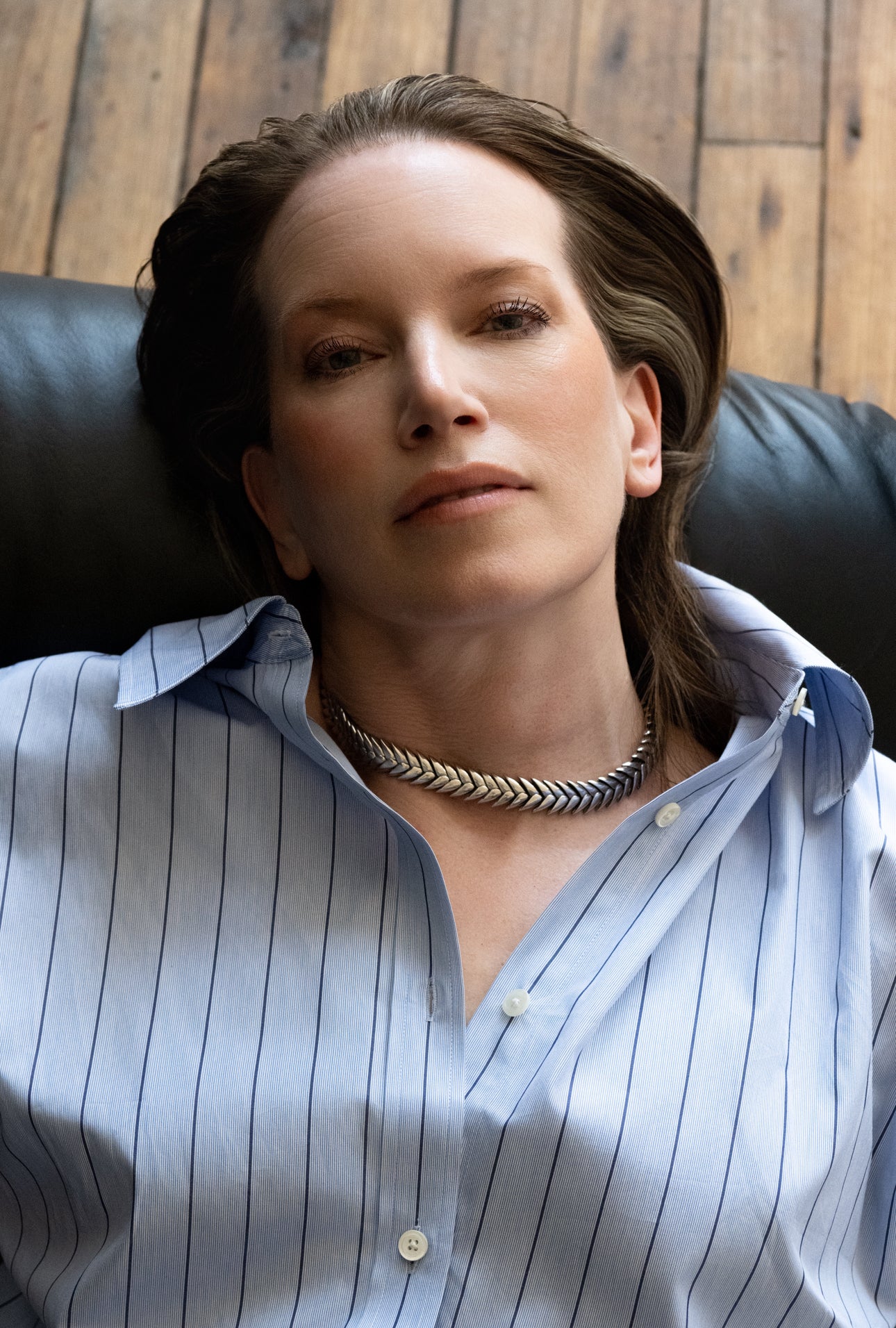 The Spikelet Necklace in Rhodium by Bevza