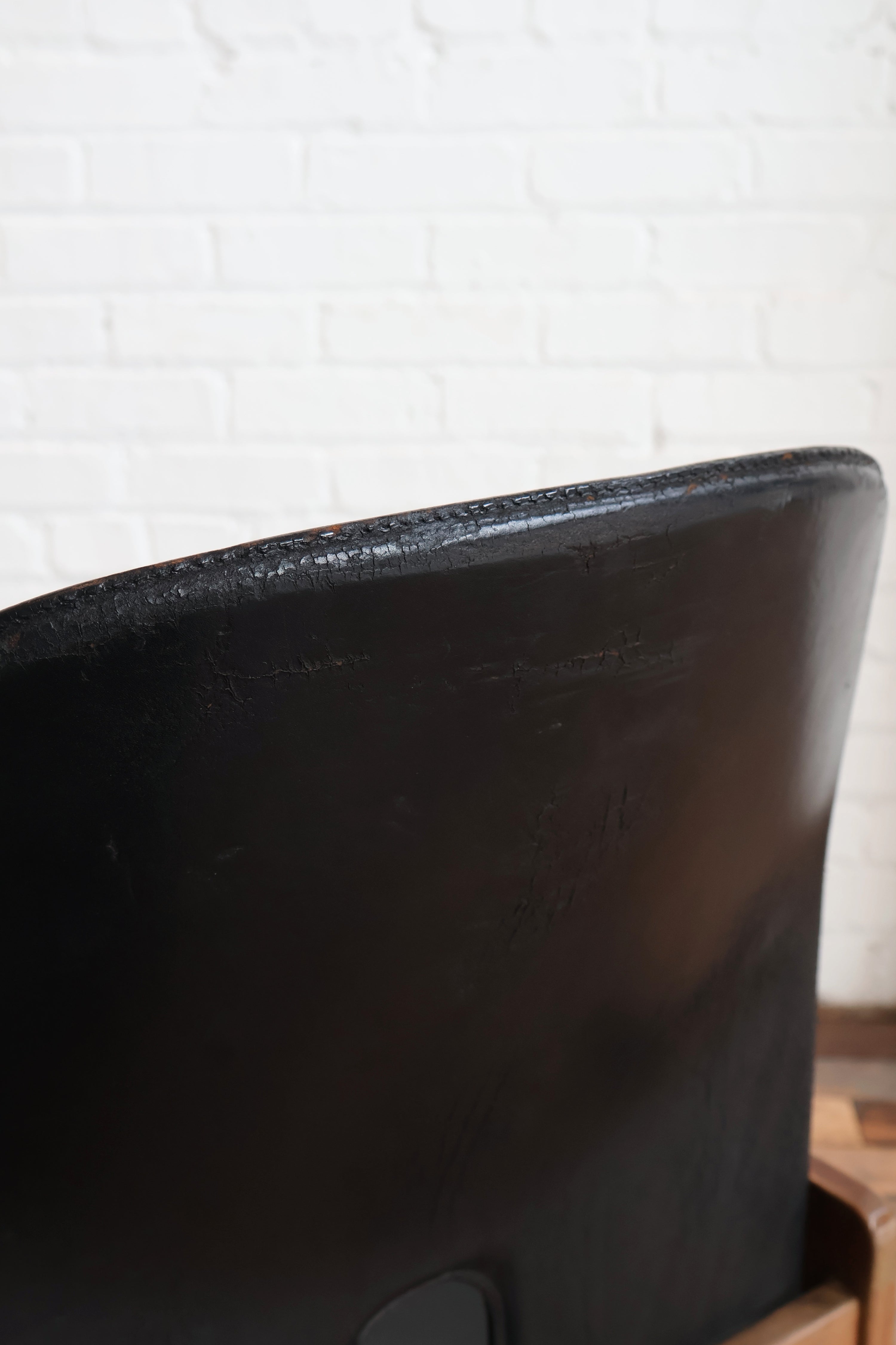 Vintage Afra & Tobia Scarpa Black Leather 121 Dining Chair for Cassina - Set of 4