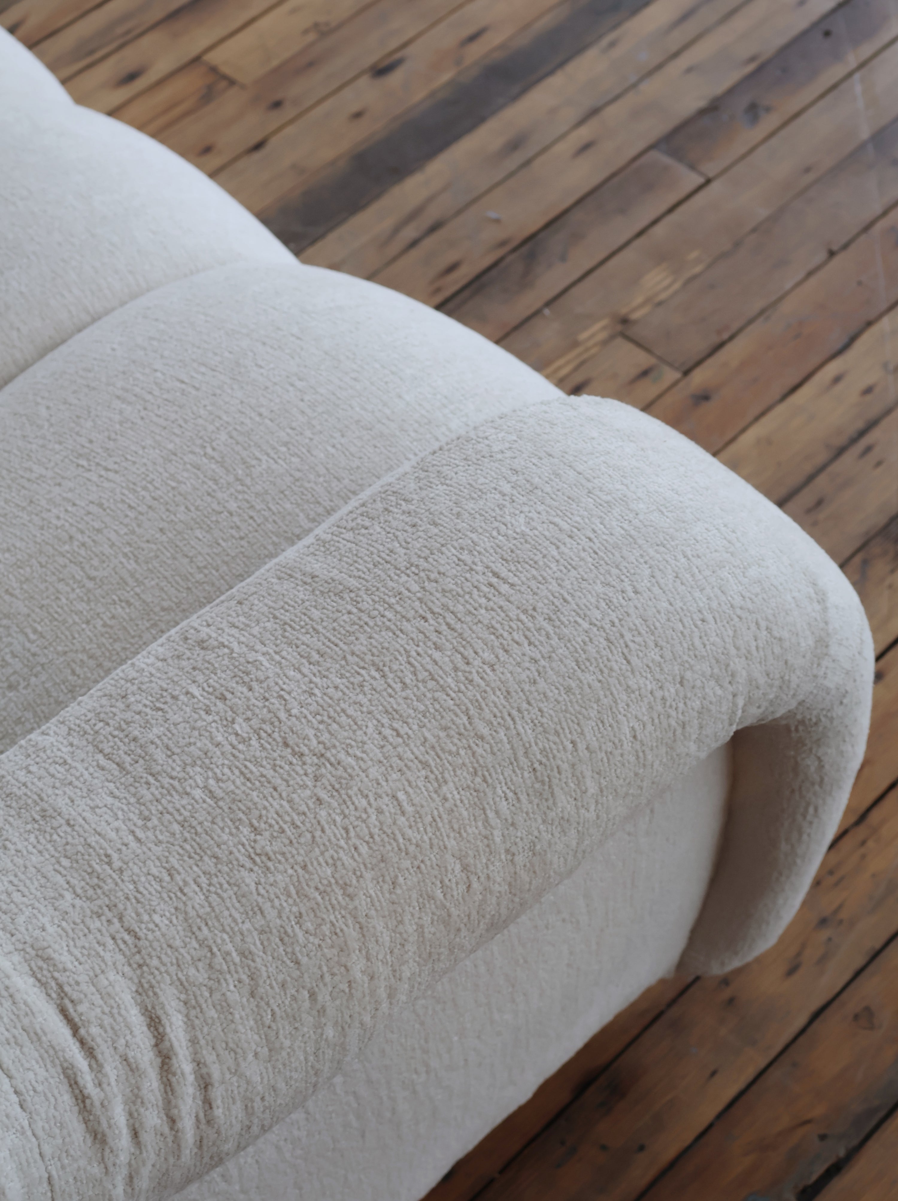 Vintage Custom Upholstered Directional Channeled Sectional Sofa