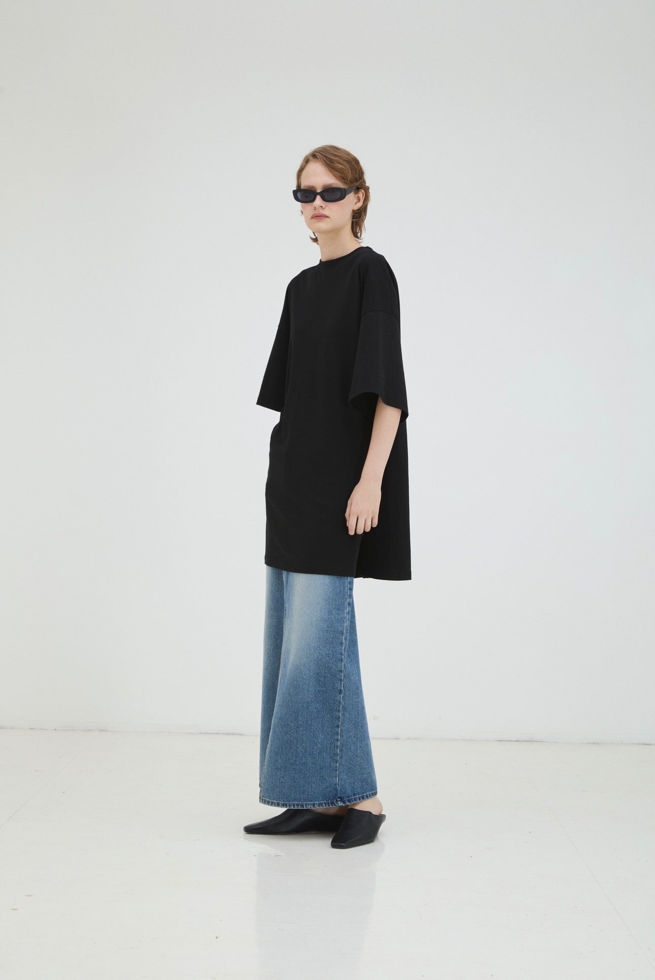black oversized tee dress The Organic Cotton Weekend Tee Dress
