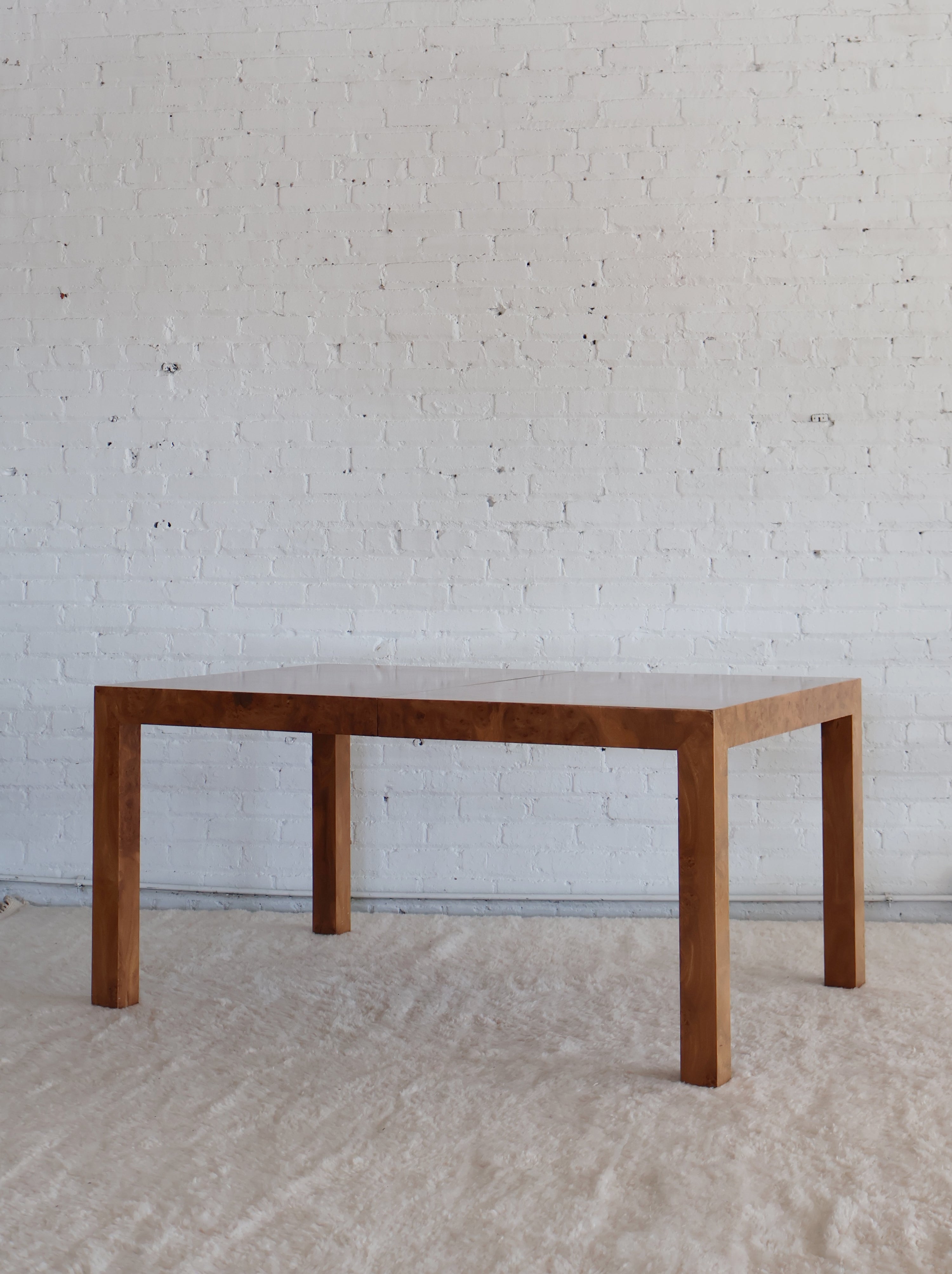 Vintage Milo Baughman Burlwood Dining Table
