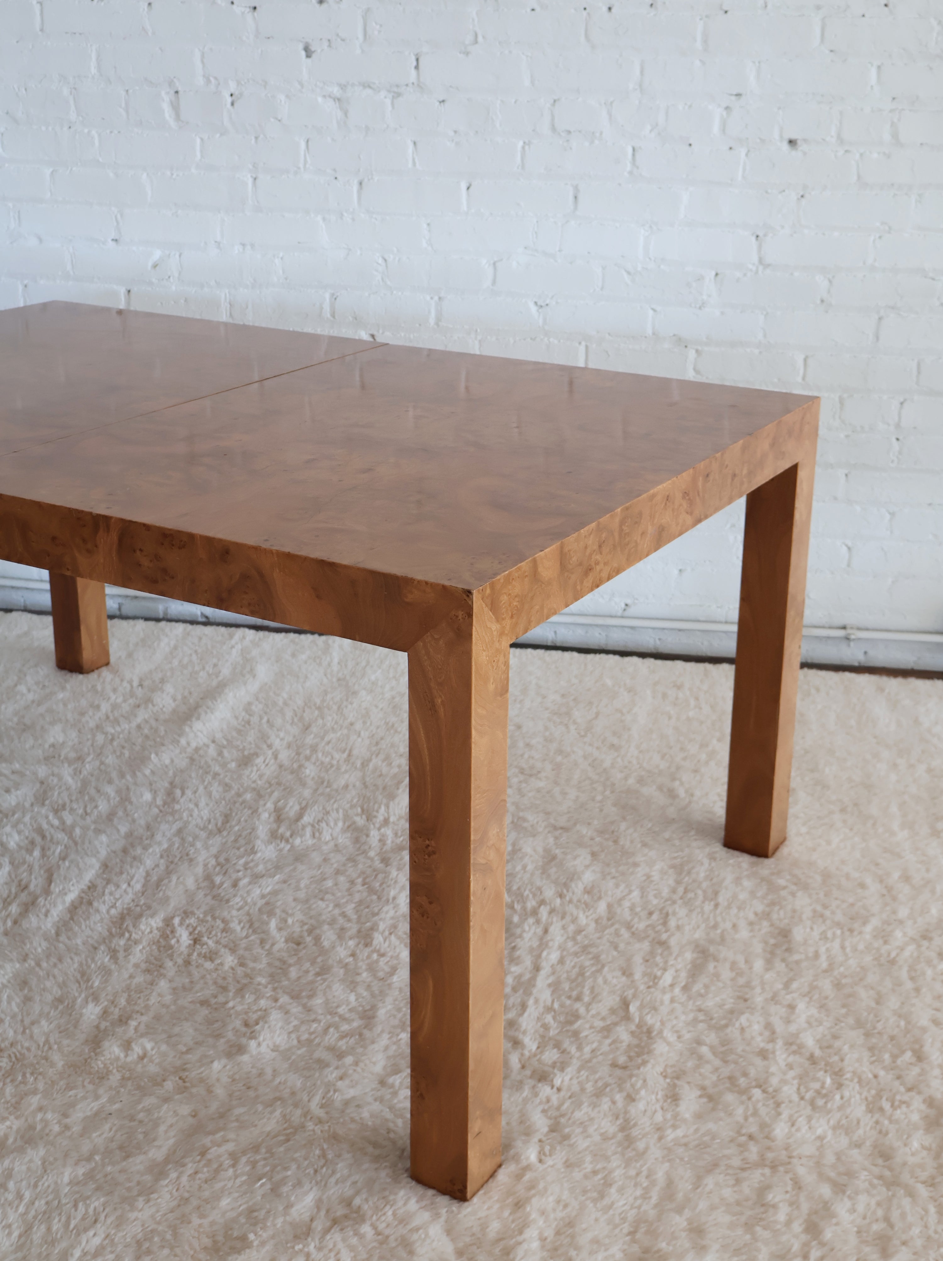 Vintage Milo Baughman Burlwood Dining Table
