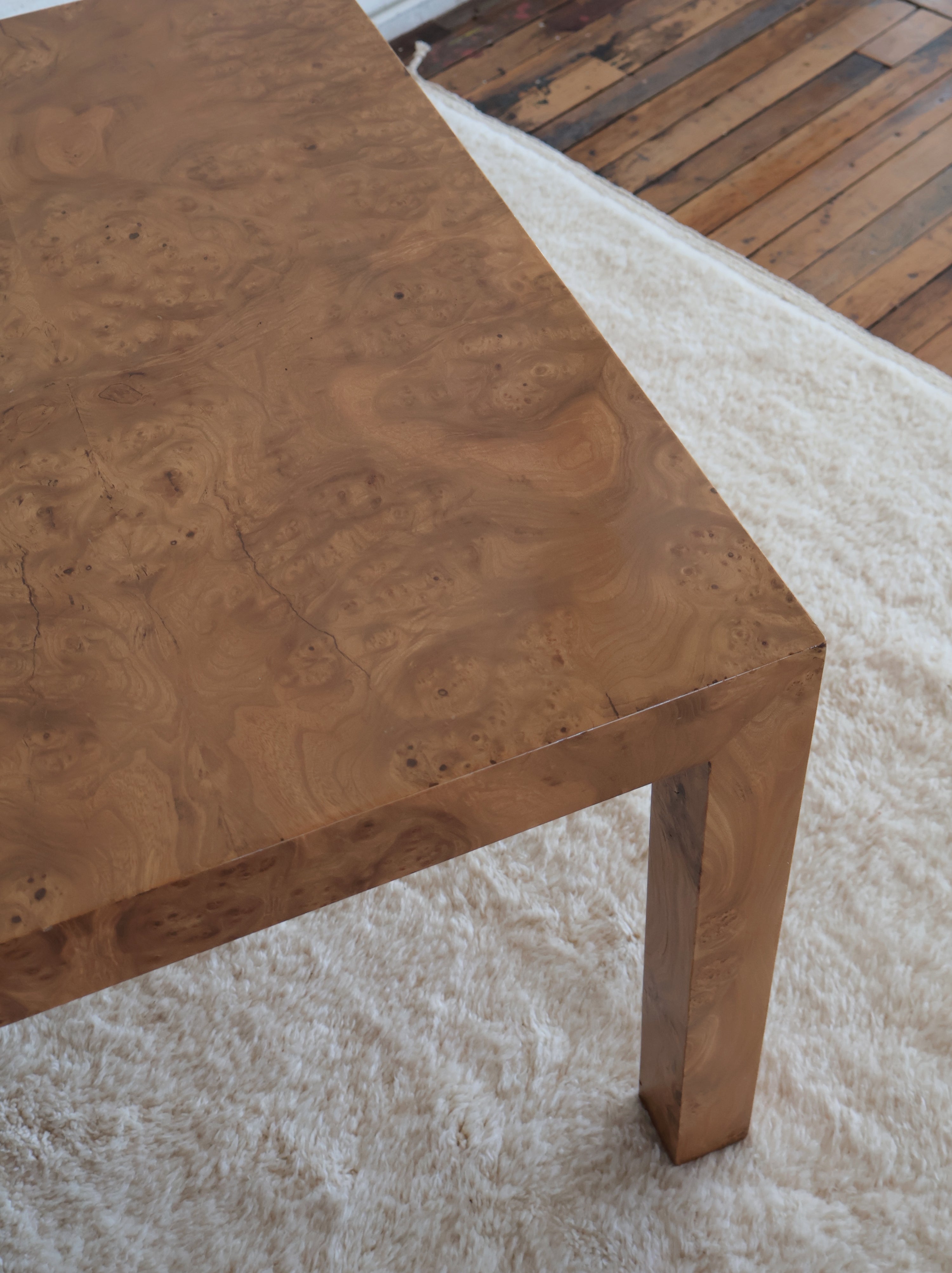 Vintage Milo Baughman Burlwood Dining Table