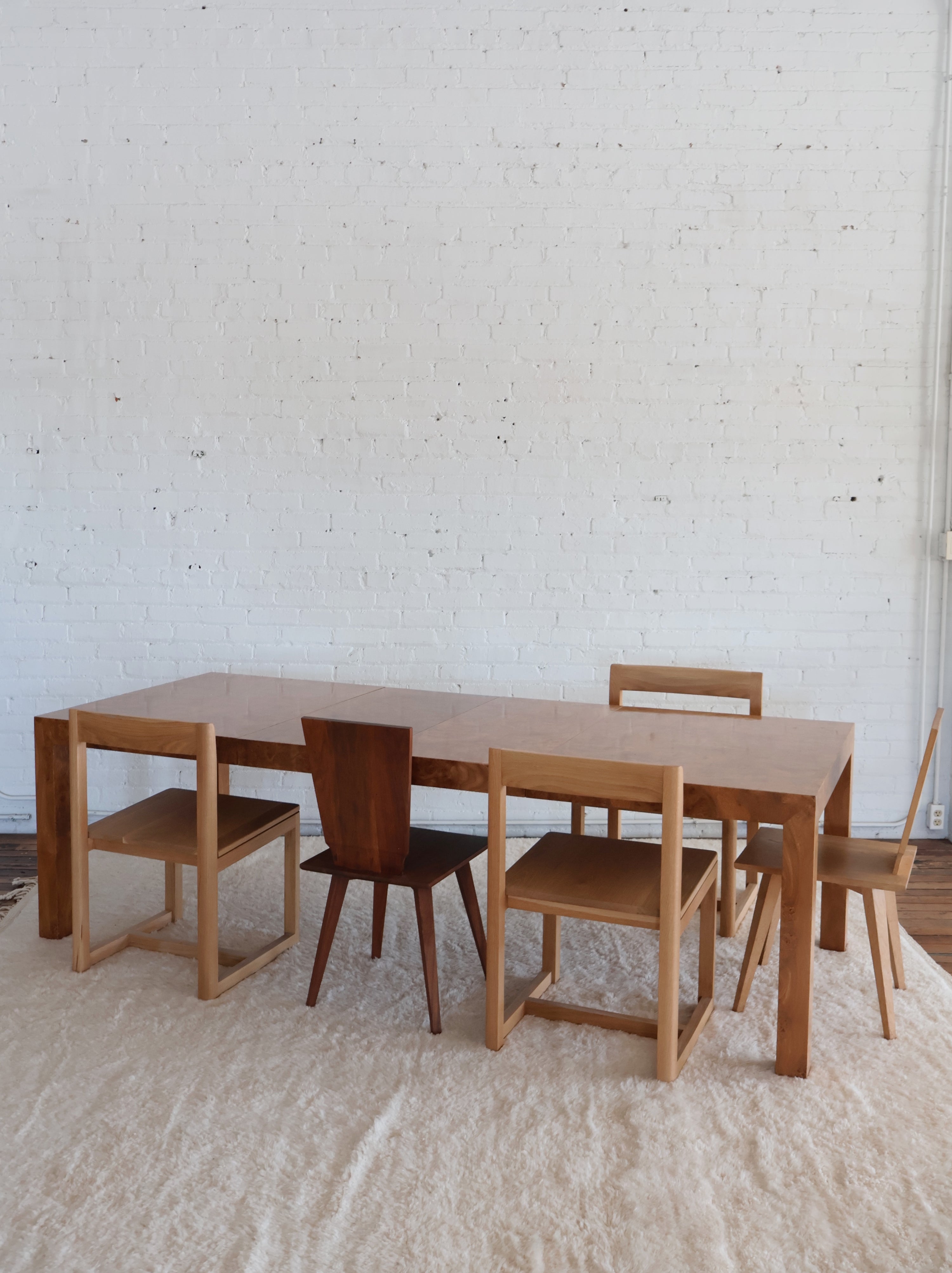 Vintage Milo Baughman Burlwood Dining Table