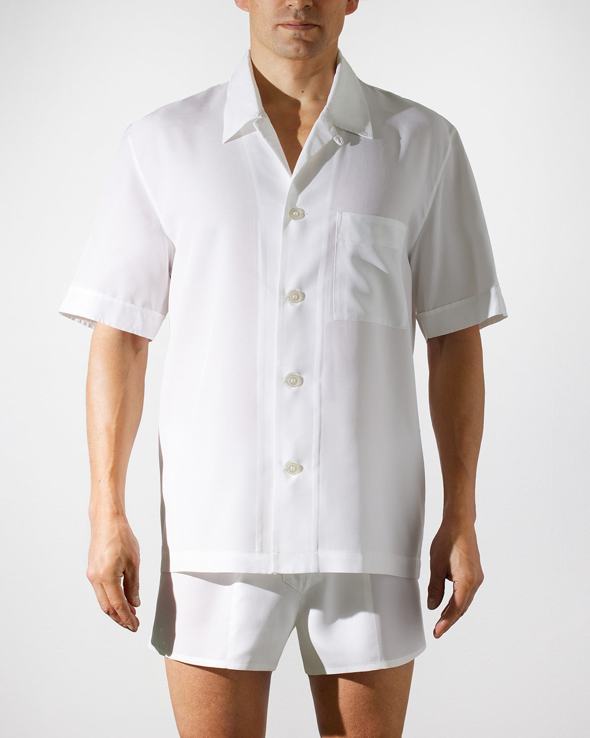 The Short Sleeve Pyjama Shirt in White by CDLP