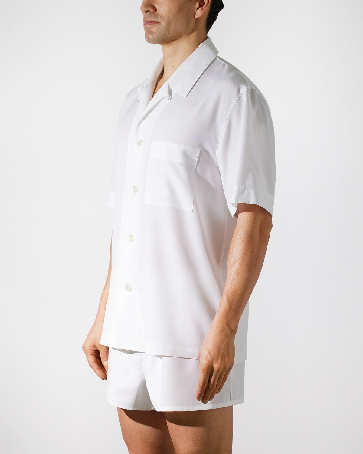 CDLP Short Sleeve Pyjama Shirt in White