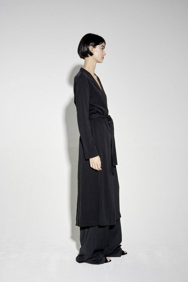 Studio Cut Black Belted Dress/Coat