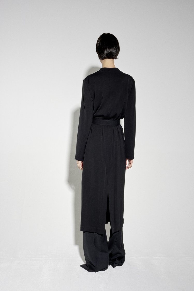 Studio Cut Black Belted Dress/Coat