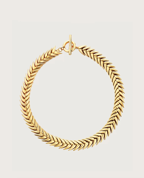 The Spikelet Necklace in Gold by Bevza