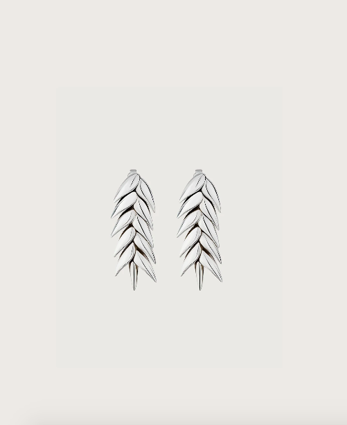 Bevza Spikelet Short Earrings in Silver