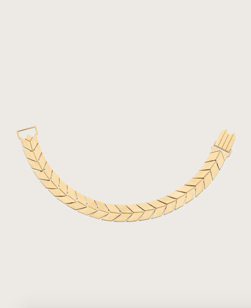 Bevza Flat Spikelet Bracelet in Gold