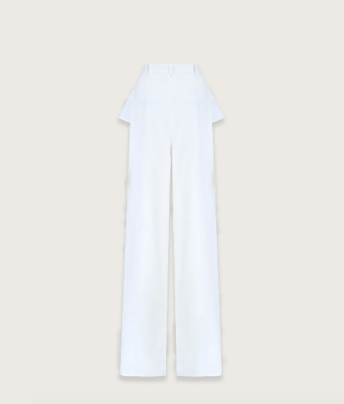 Bevza Trousers with Slits in White