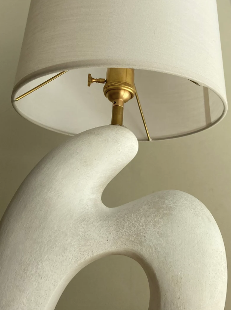 Aysun Ay Sculptural White Ceramic Table Lamp