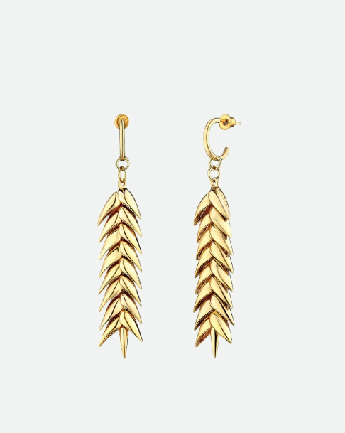 Bevza Spikelet Medium Earrings in Gold