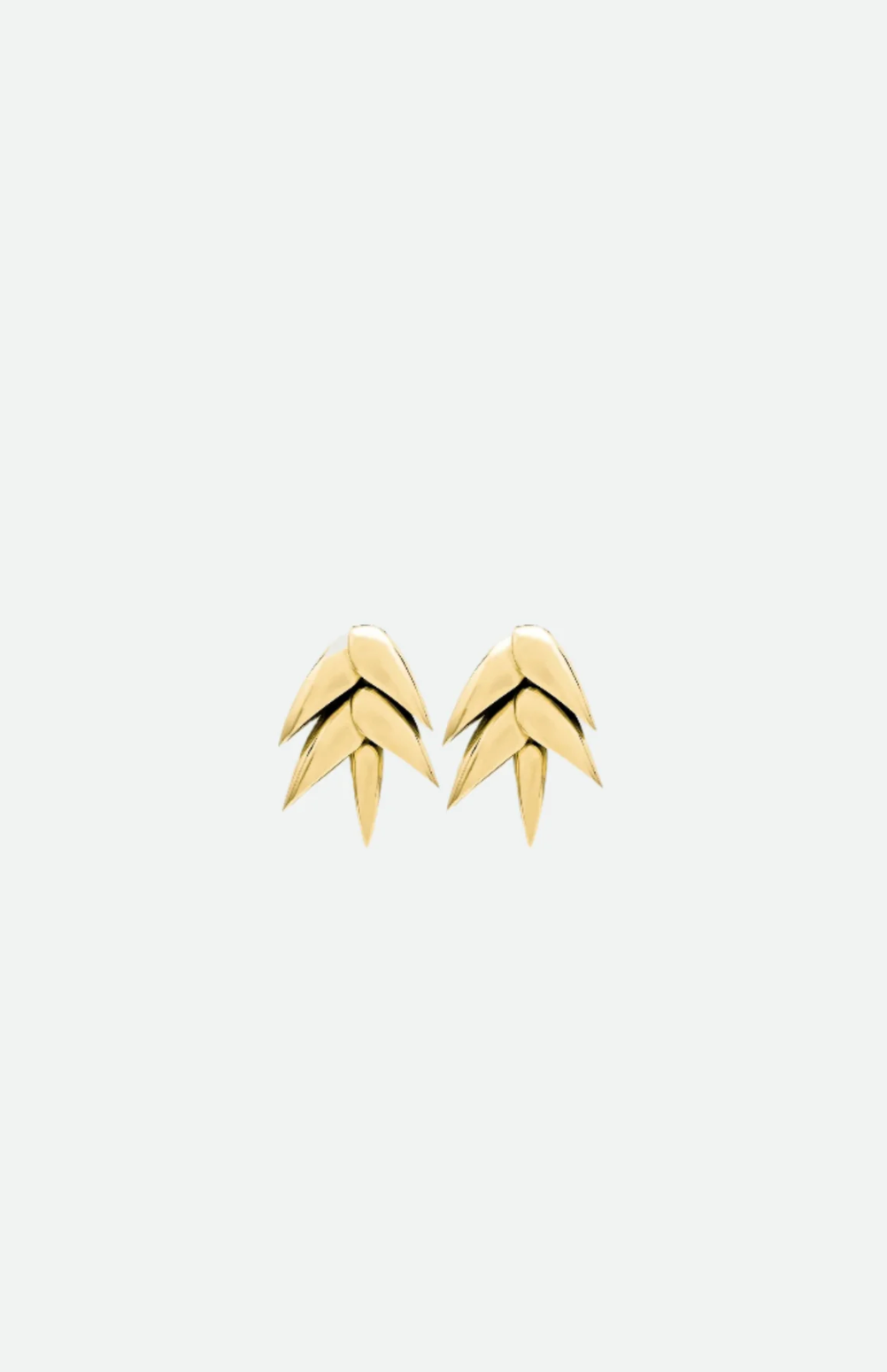 The Mini Spikelet Earrings in Gold by Bevza