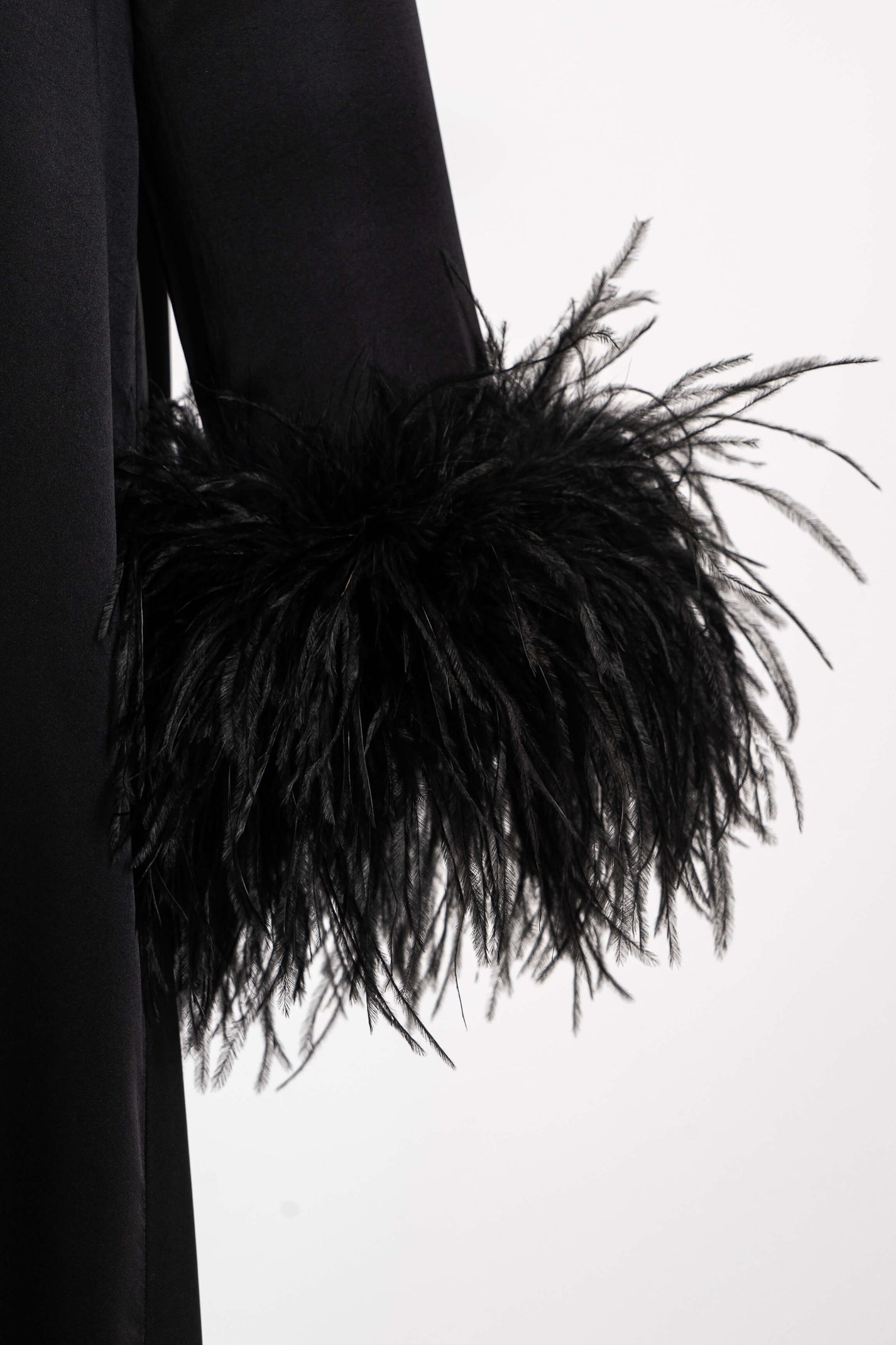 Daily Sleeper Black Suzi Maxi Dress with Detachable Feathers