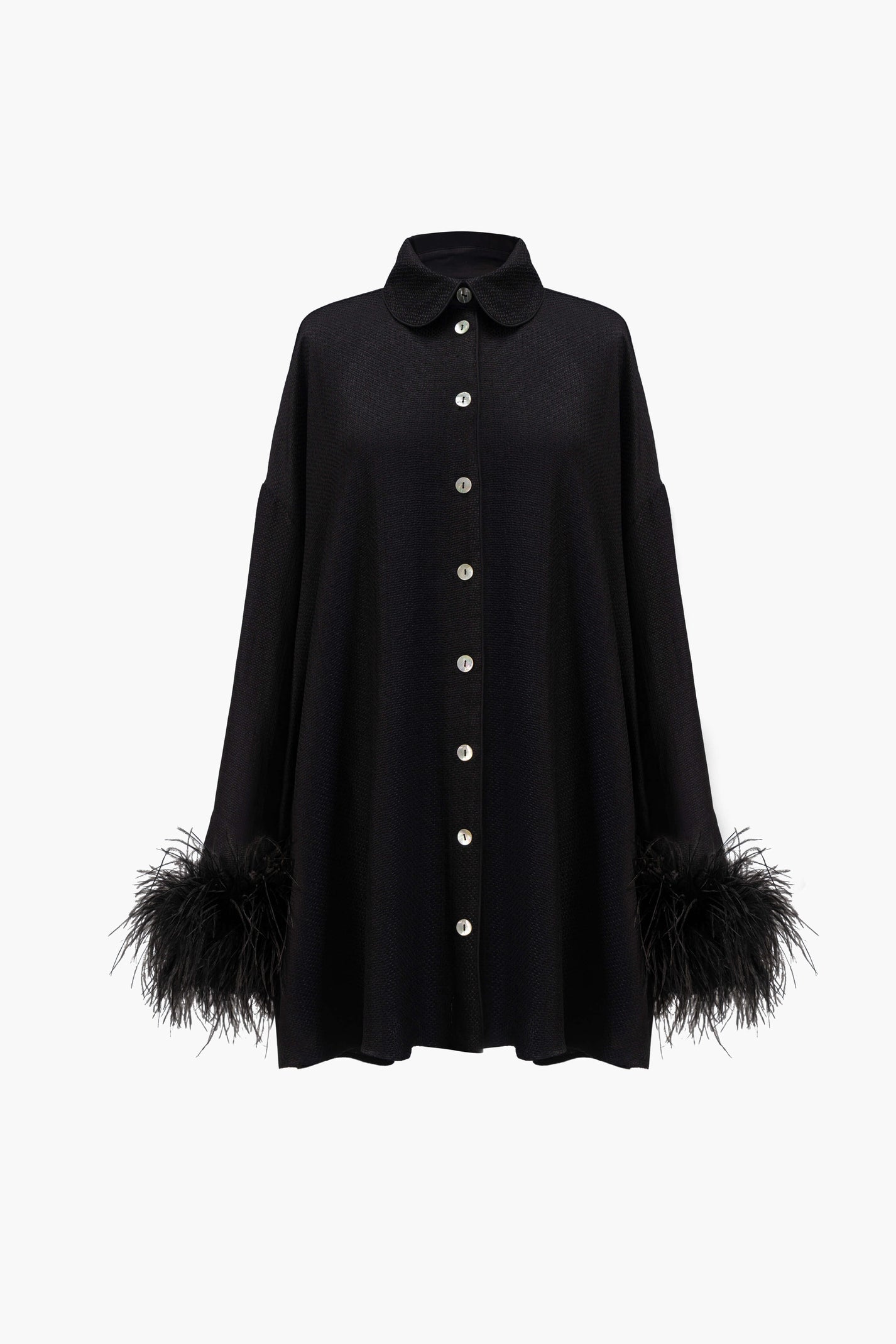 Daily Sleeper Black Pastelle Oversized Jacquard Shirt Dress