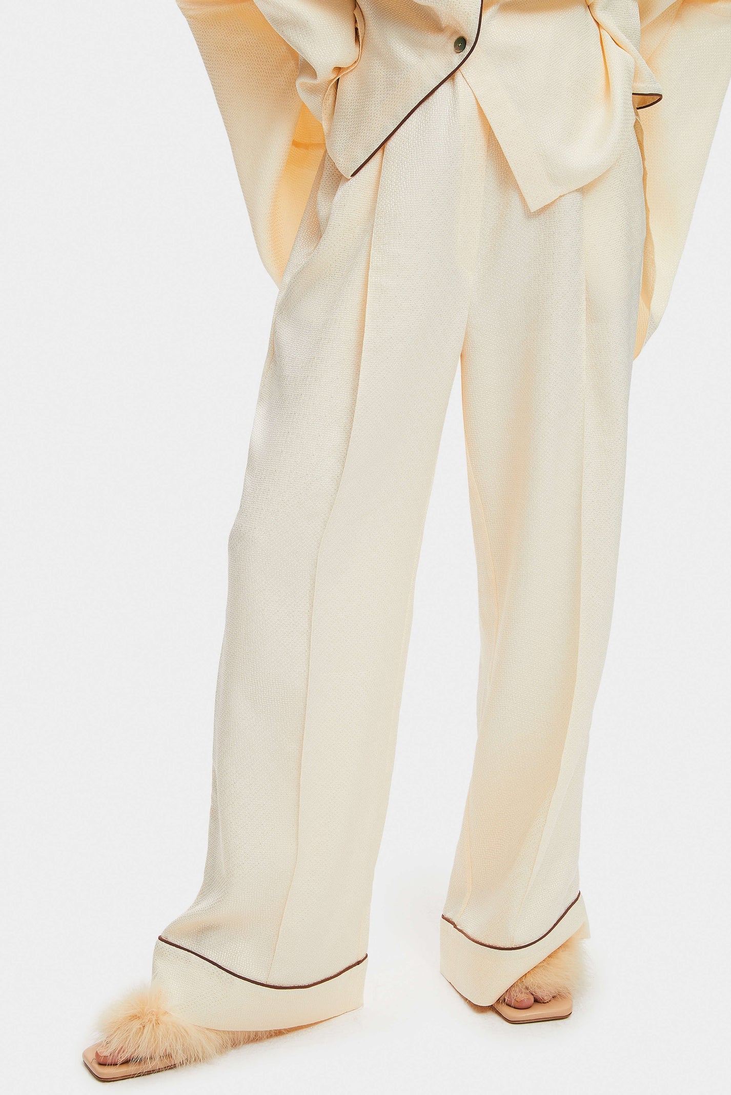 Daily Sleeper Pastelle Oversized Jacquard Pants in Pearl