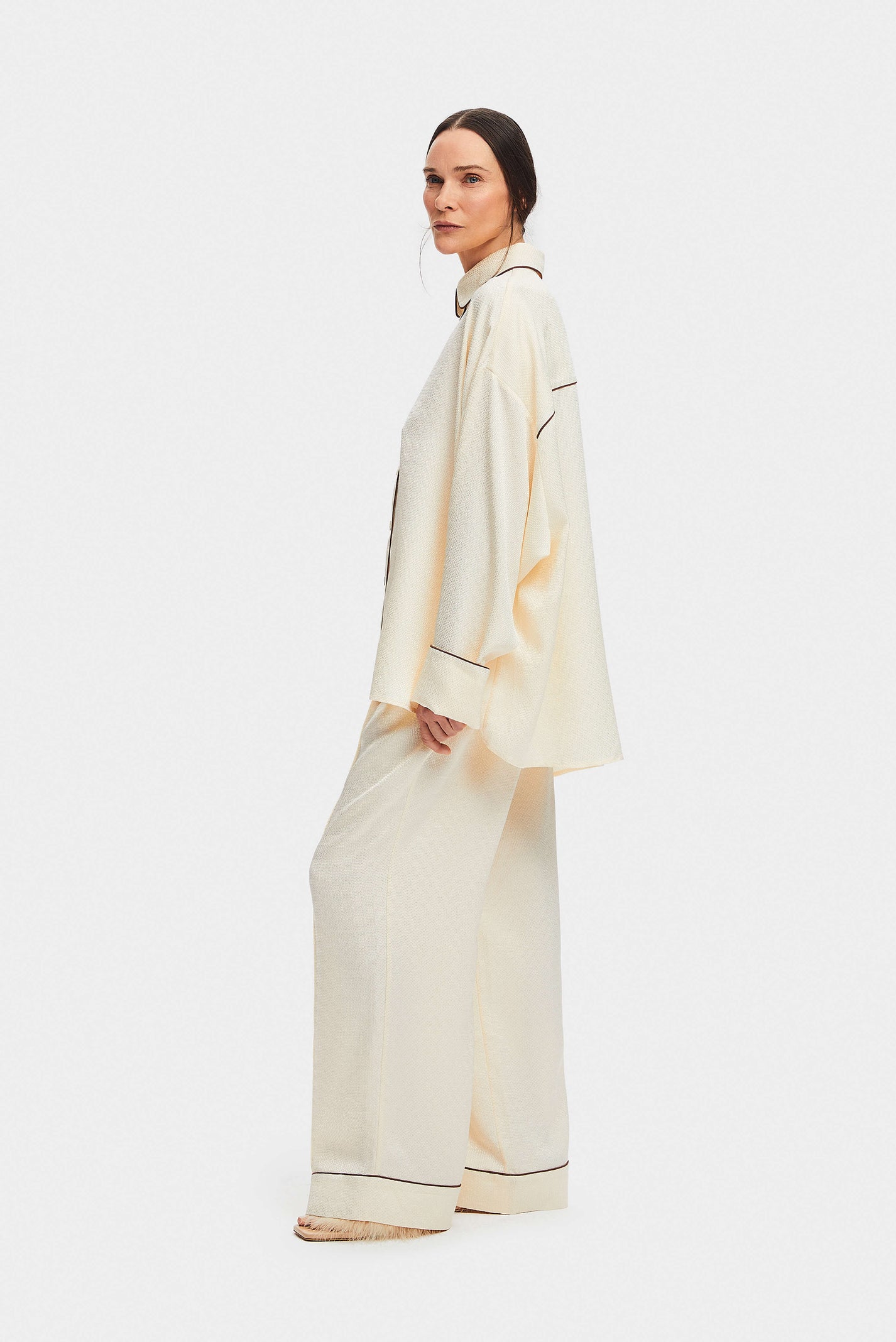 Daily Sleeper Pastelle Oversized Jacquard Pants in Pearl