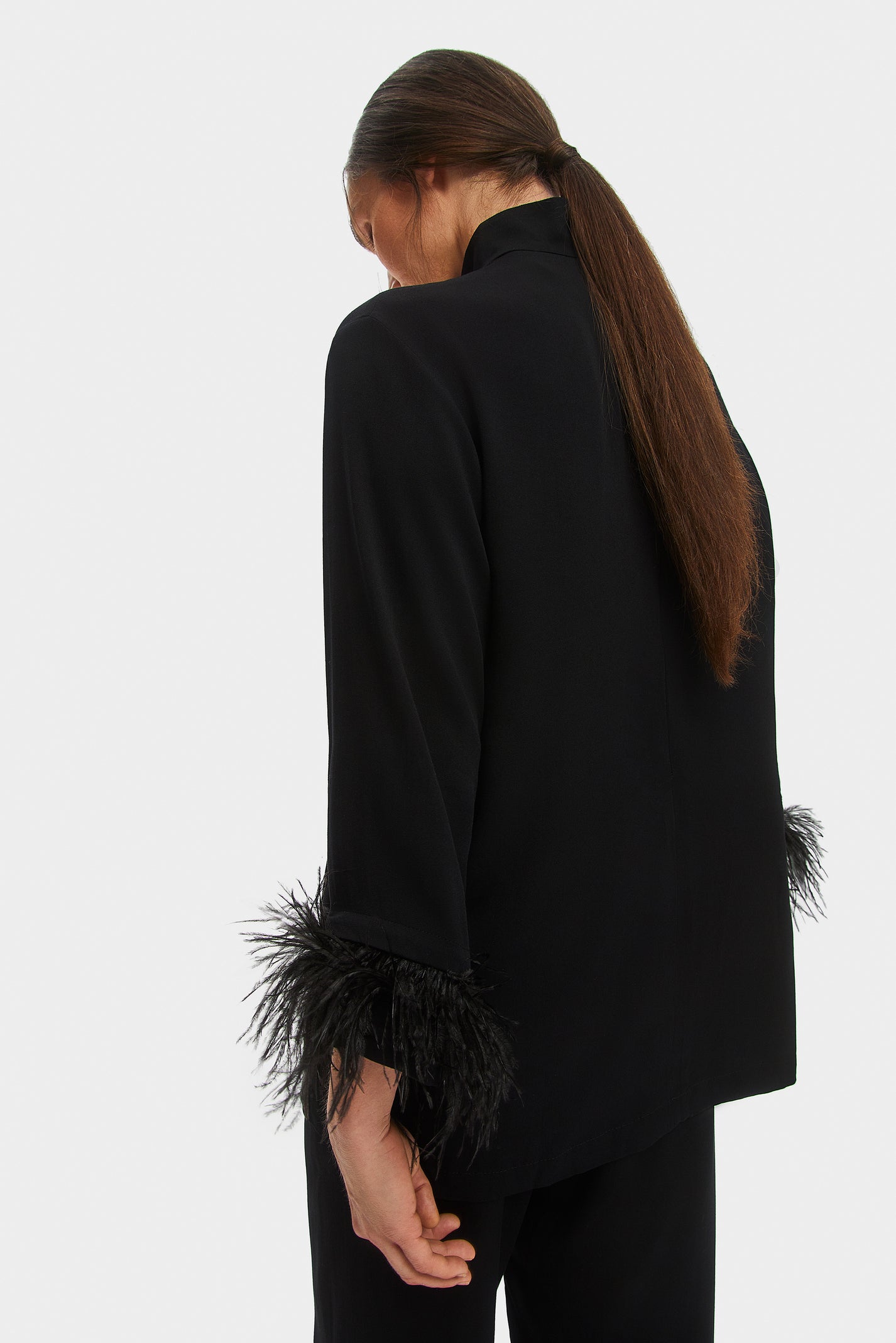 Daily Sleeper Black Tie Pajama with Detachable Feathers