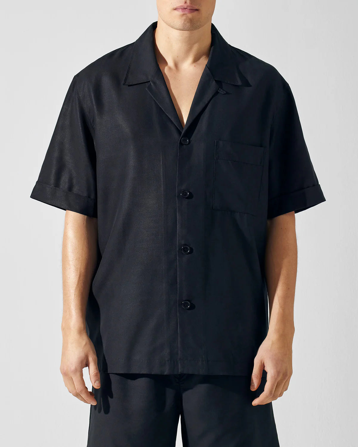 The Short Sleeve Pyjama Shirt in Black by CDLP