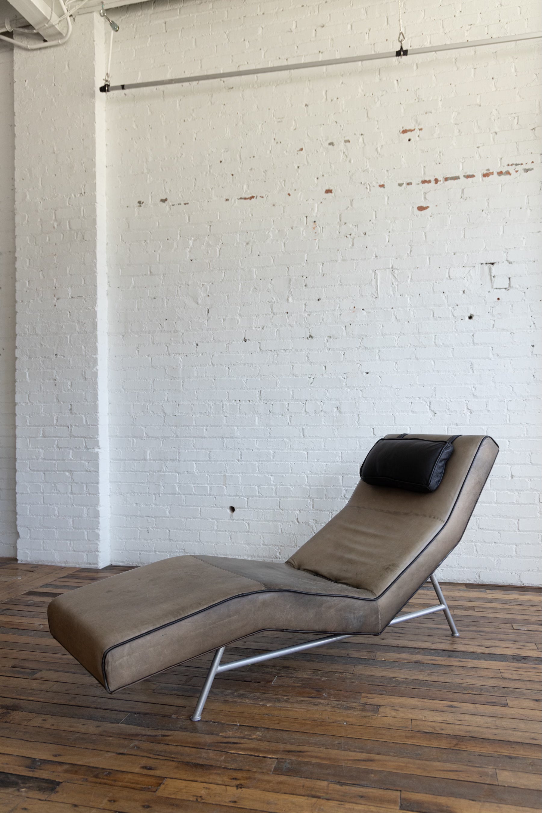 Vintage Milo Baughman for Thayer-Coggin Leather Fred Chaise Lounge Chair