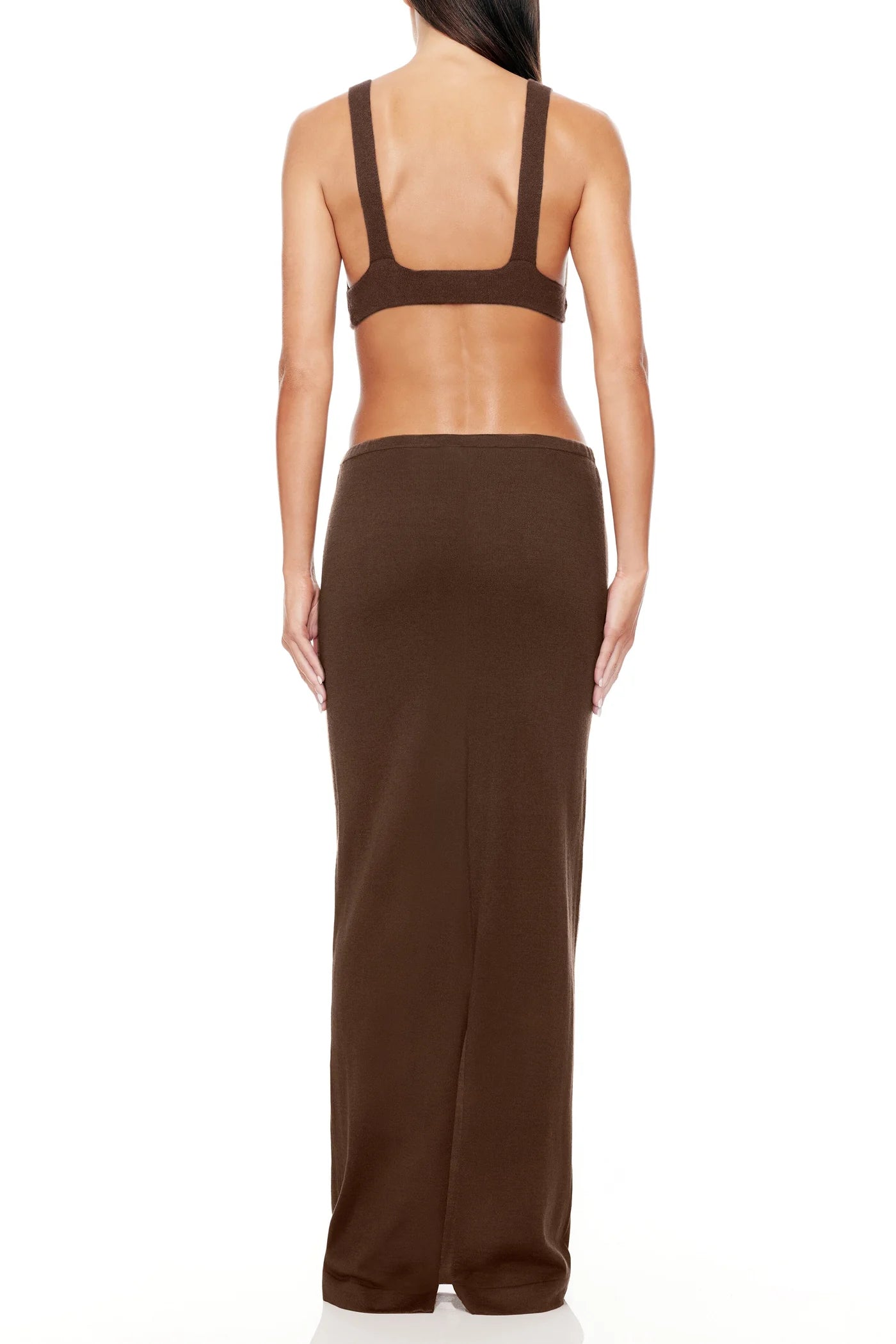 Éterne Emma Cashmere Skirt in Chocolate