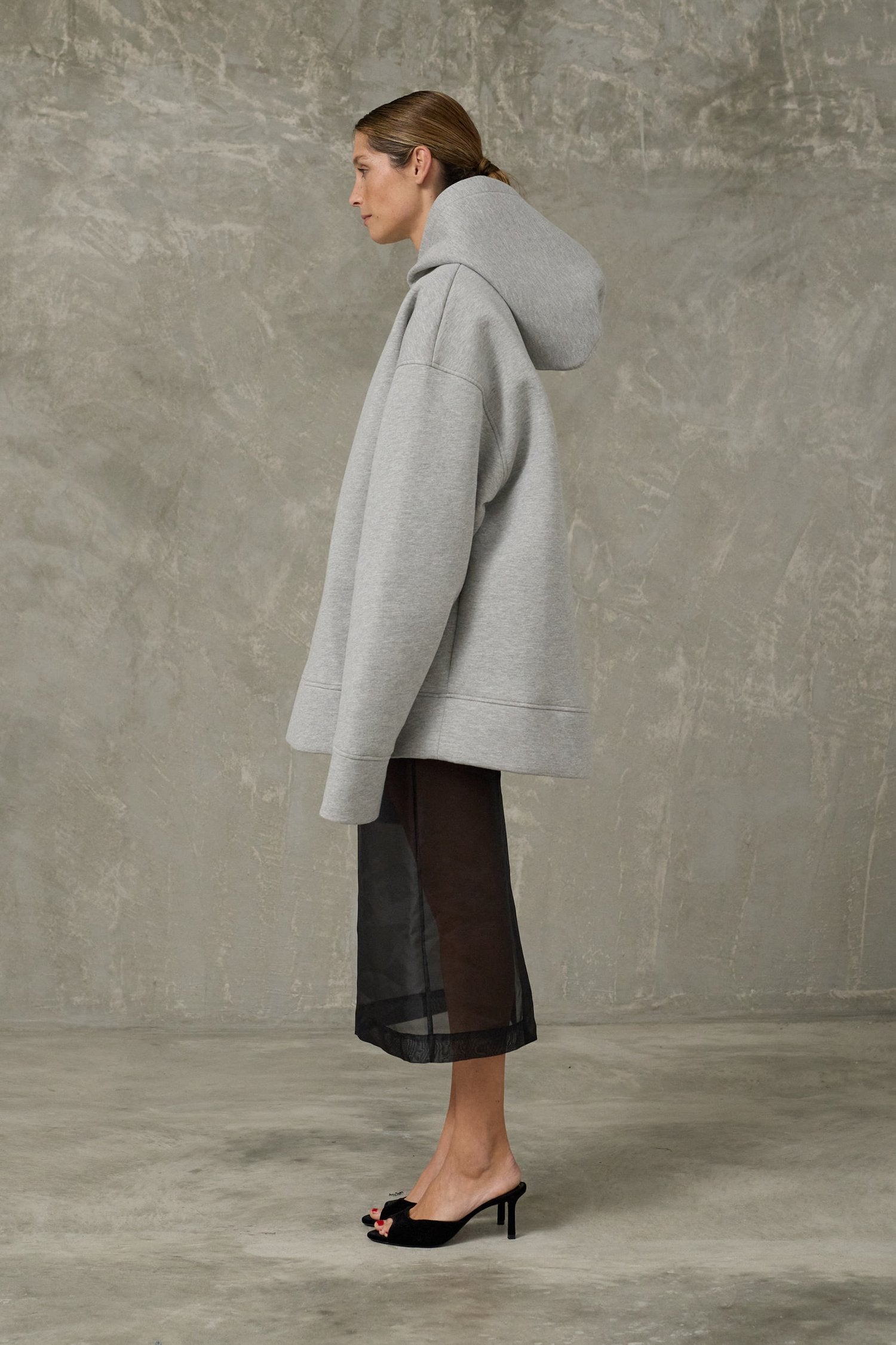 Studio Cut Maxi Grey Hoodie