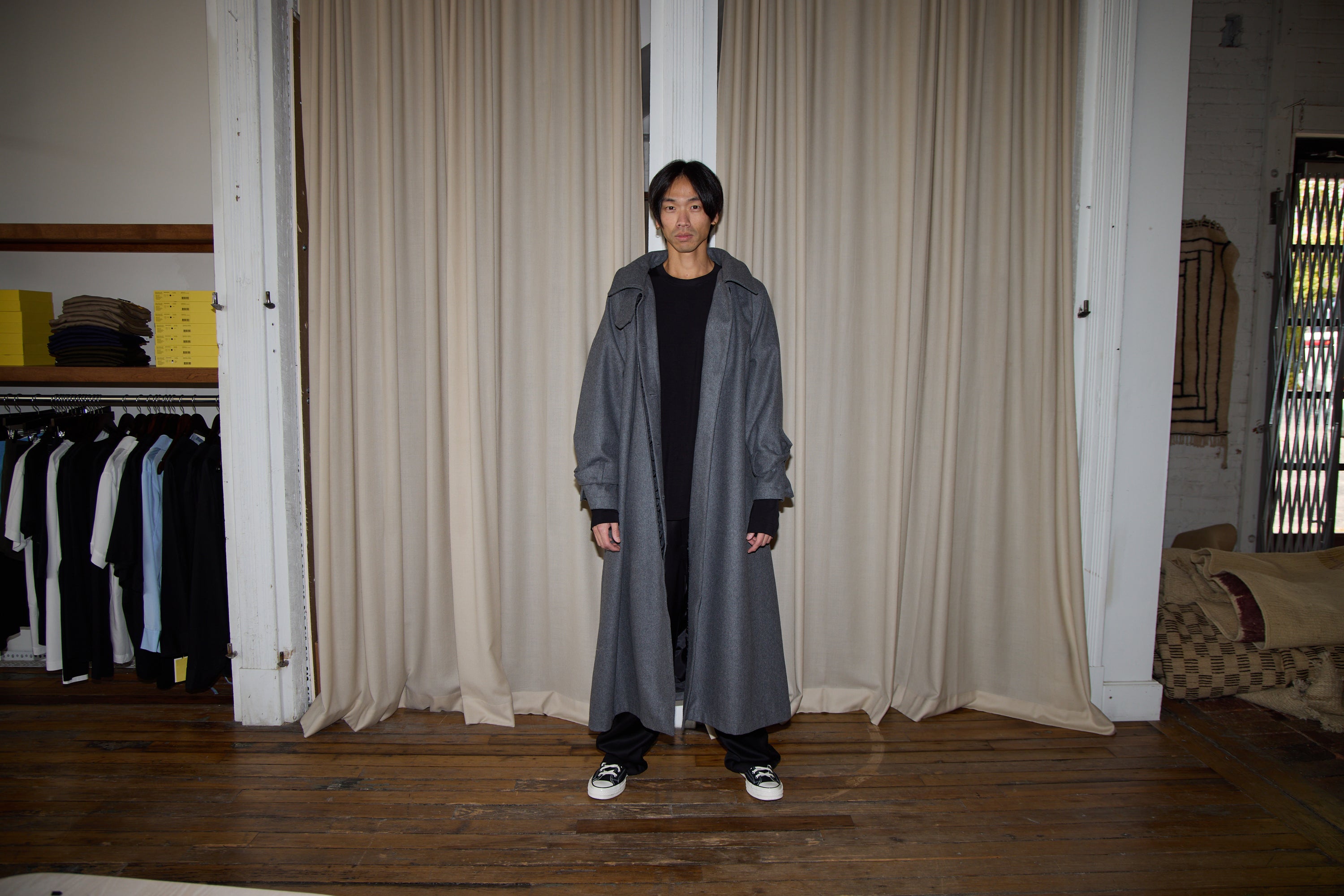 Studio Cut Grey Oversize Long Coat