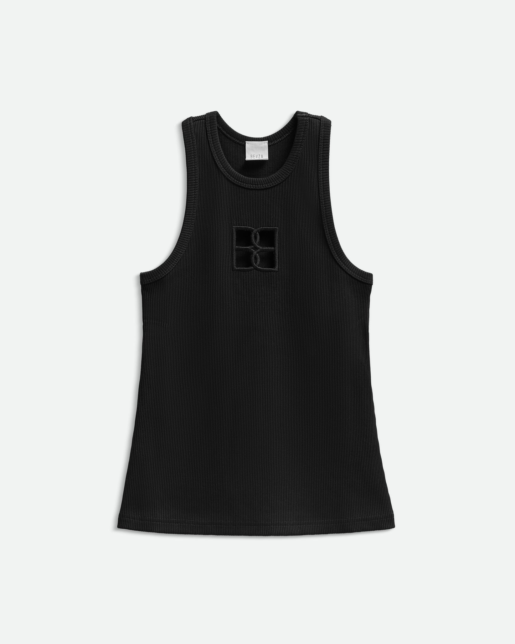 The BB Monogram Tank Top in Black by Bevza
