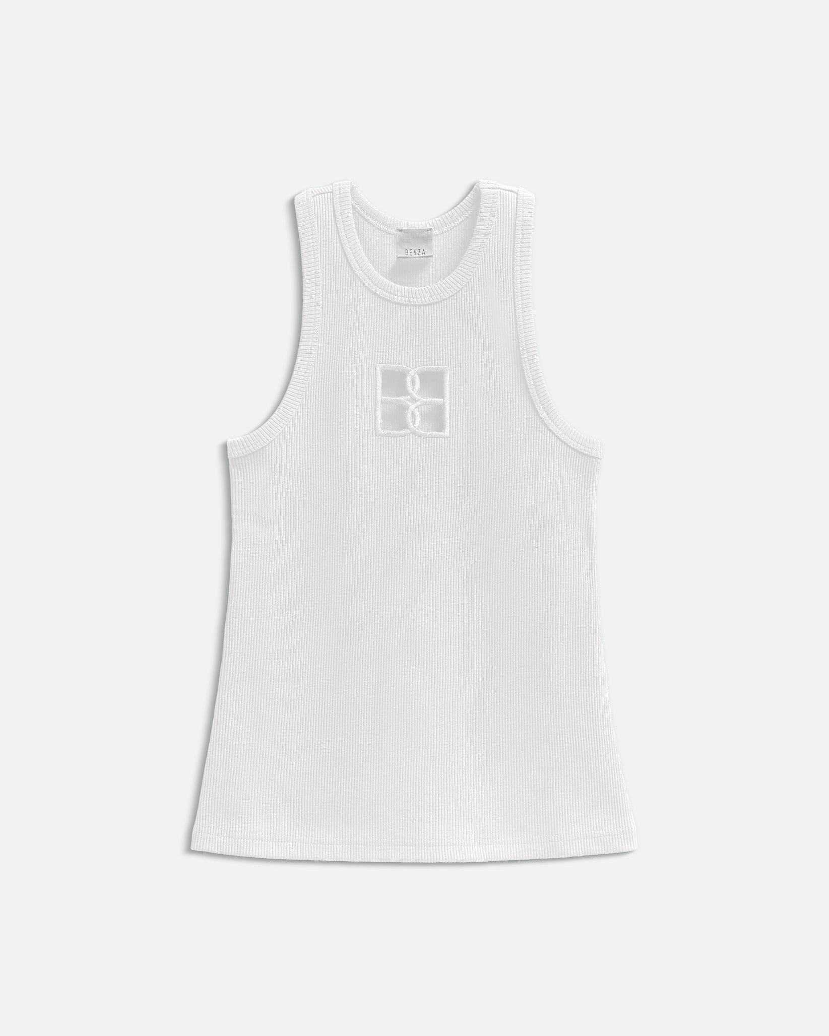 The BB Monogram Tank Top in White by Bevza